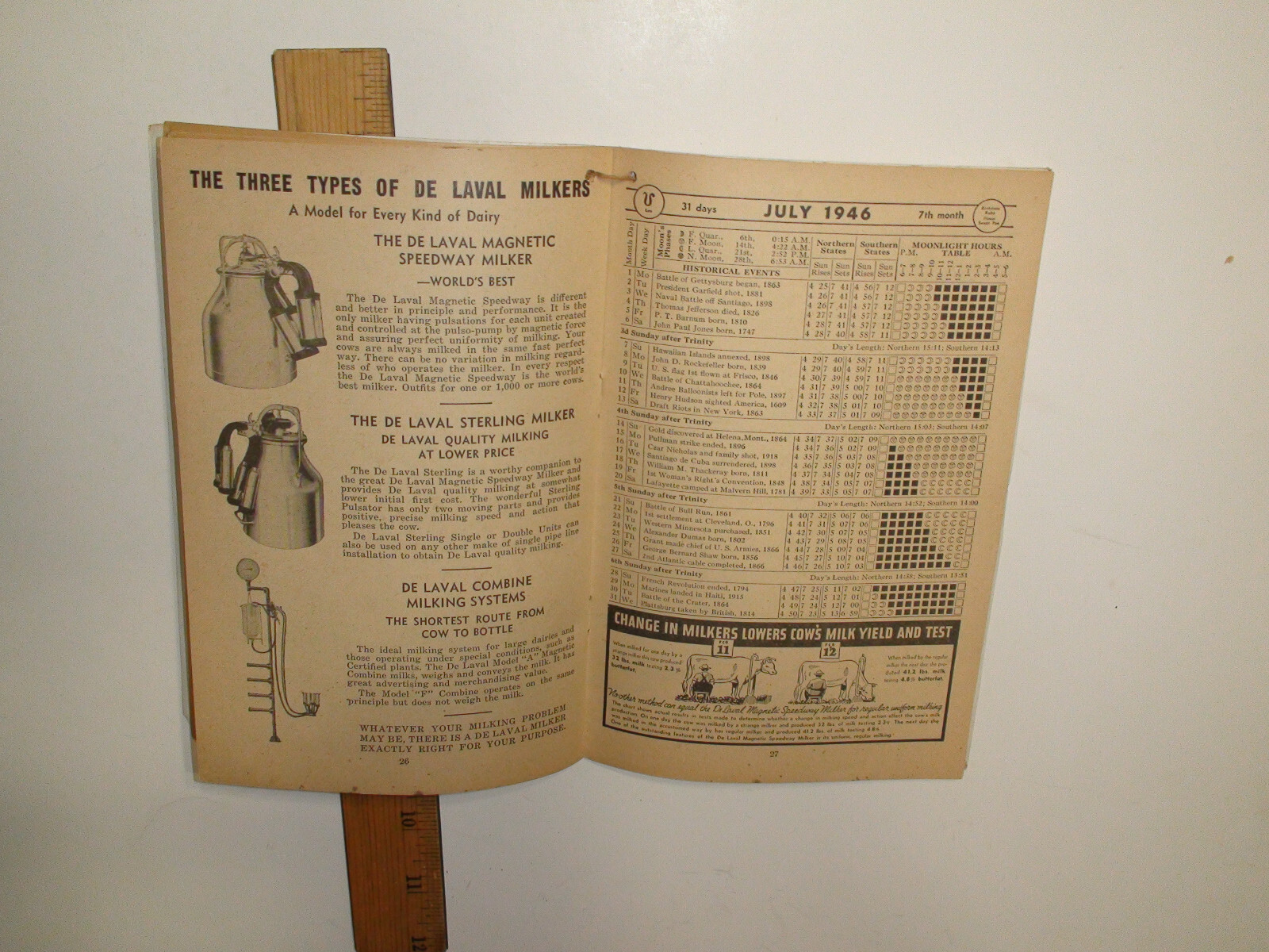 1946 DeLaval Handy Reference Yearbook – Jacob Bender & Son – Sutton, NE