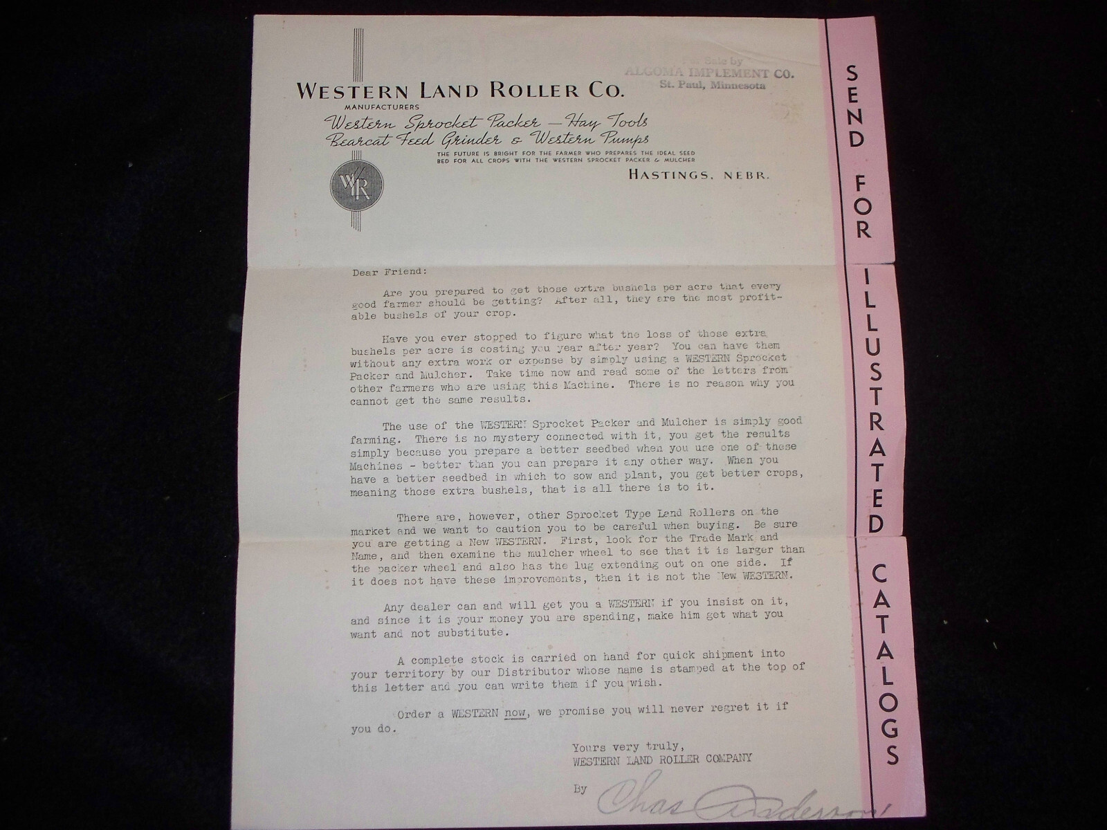 1930&rsquo;s Western Land Roller Company Brochure Bear-Cat Grinder Packer Mulcher