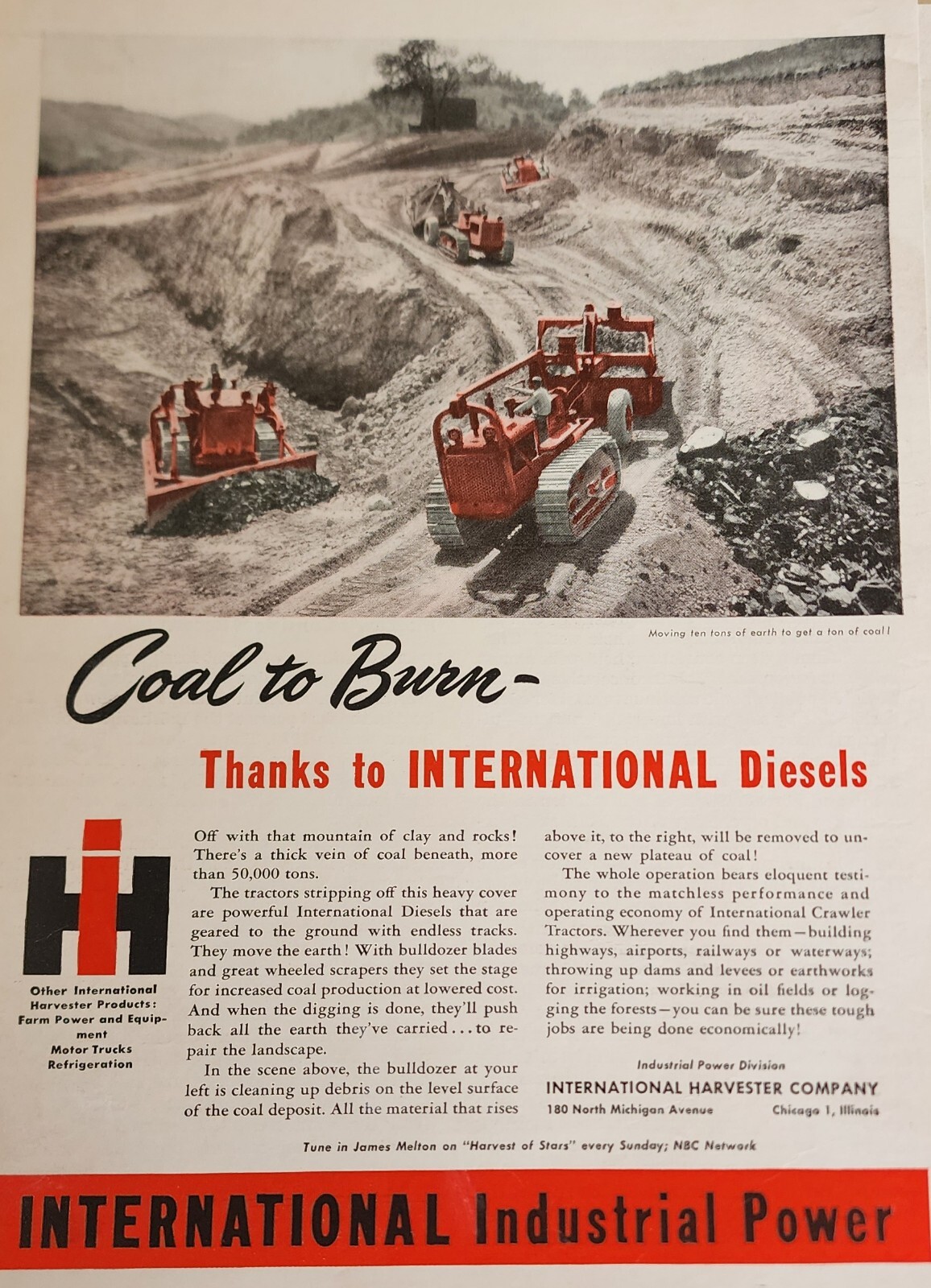 IH International Harvester Tractor Magazine Ad Wall Art Picture Decor