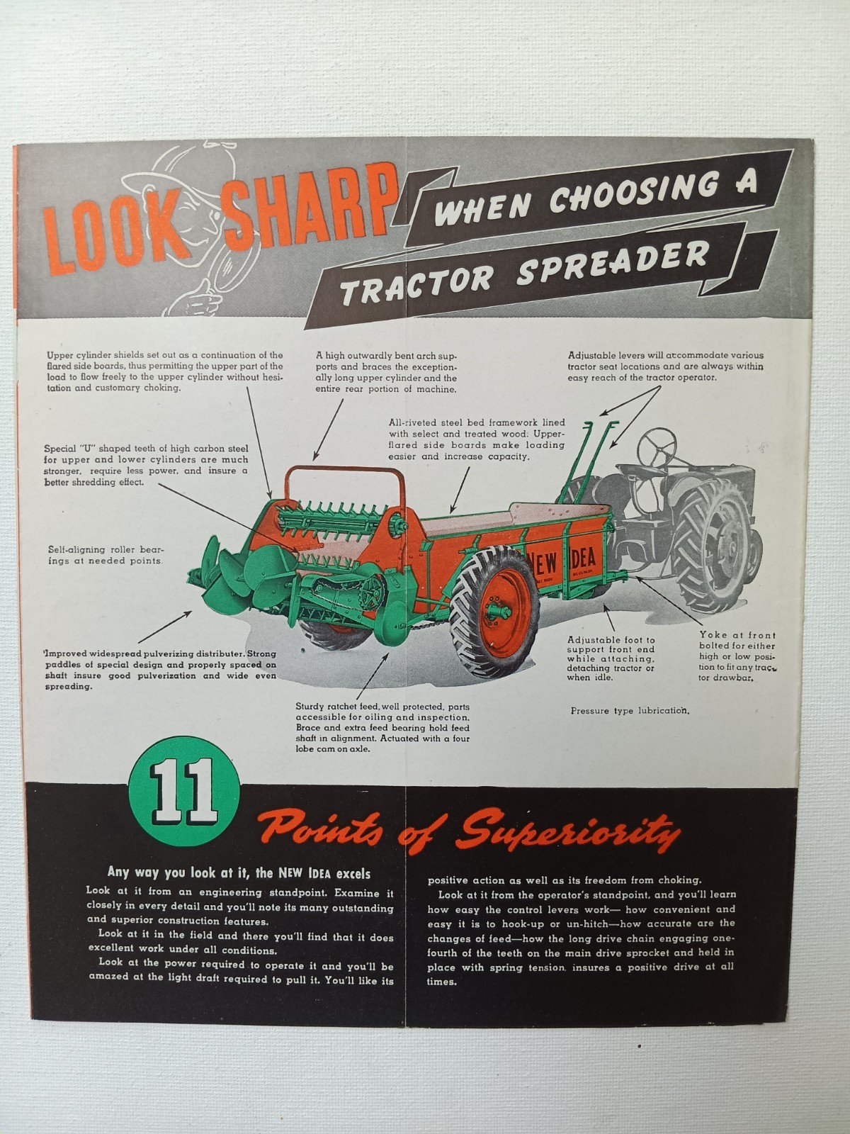 Model 12 New Idea Manure Spreader Equipment Sales Brochure Pamplet