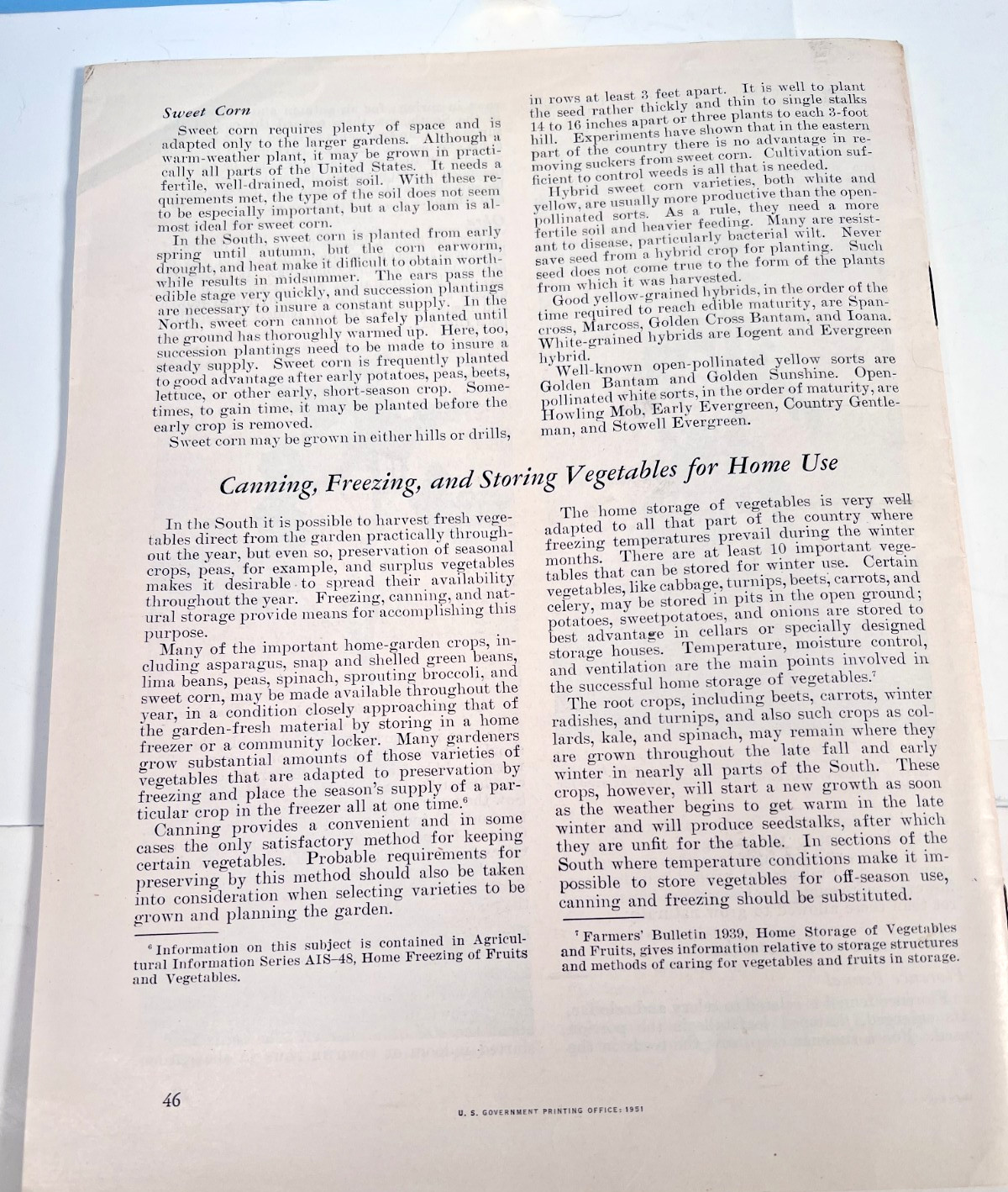 1951 Suburban Farm Vegetable Gardens Series No. 9 US Dept Agriculture booklet