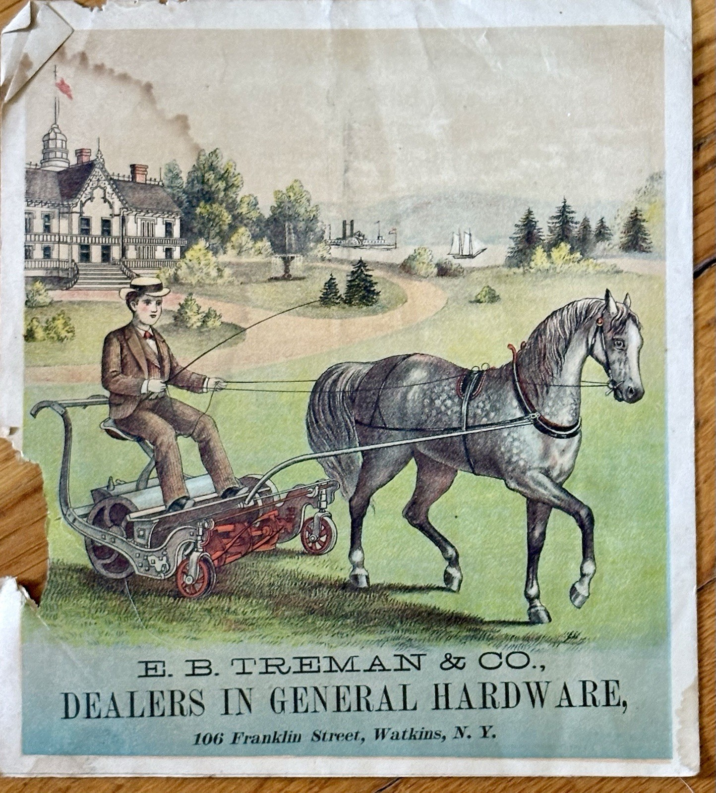 1882 Excelsior Lawn Mower Leaflet Chadborn & Coldwell Newburgh NY Treman Watkins