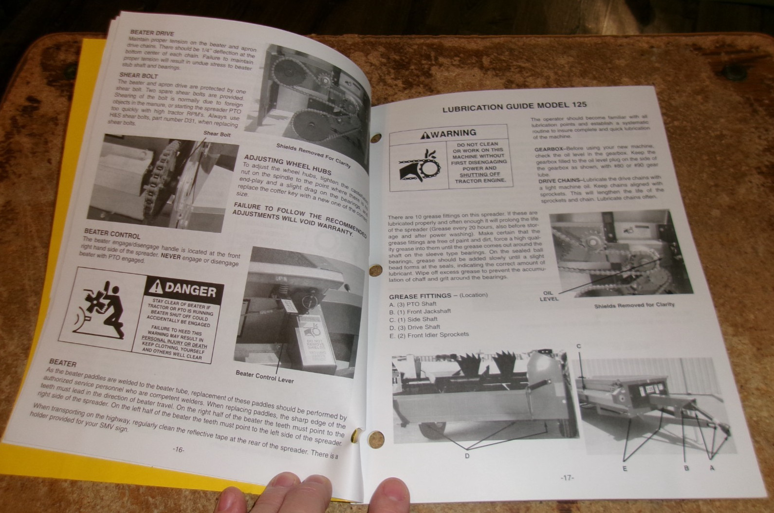 2006 H&S 80 + 125 manure spreaders parts/operators manual good used