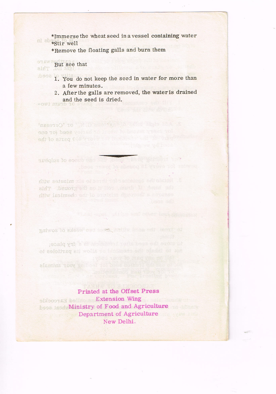Vintage 1960s Farm Brochure New Delhi India Treating See Before Sowing