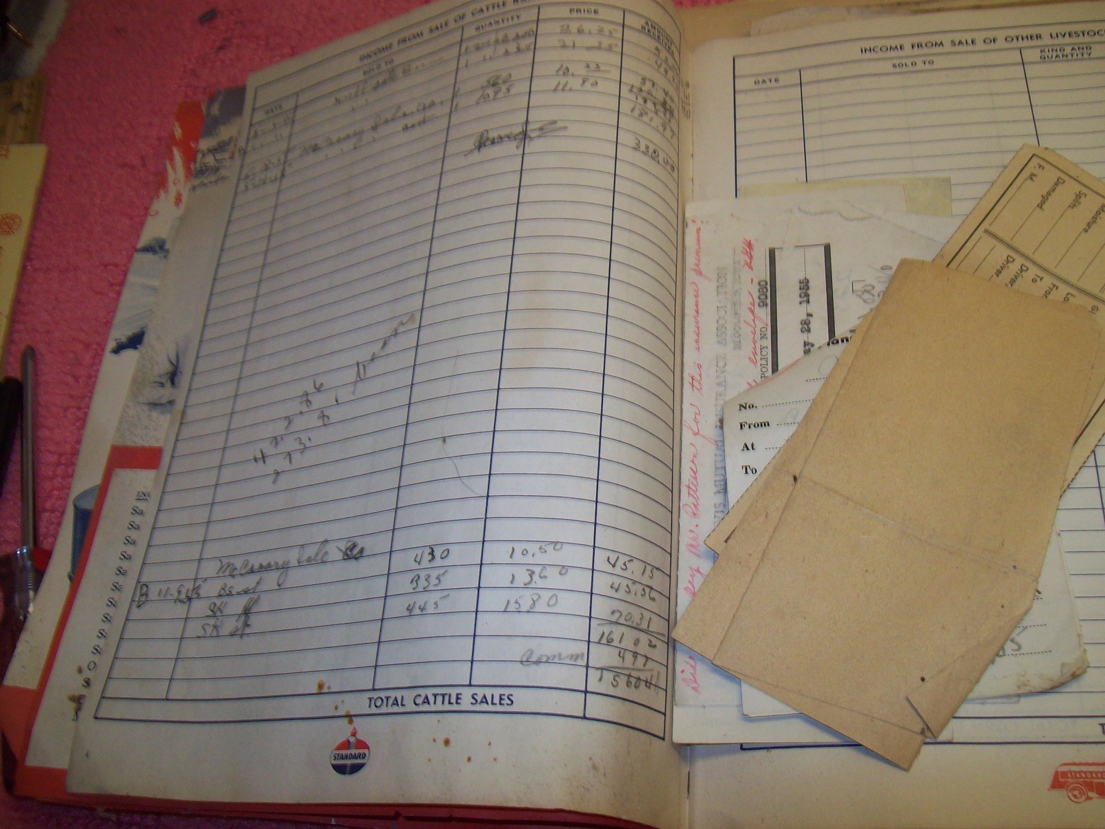 Vintage Lot 1940s 1950s 1960s FHA FSA Farm Record Book, Standard Oil, Waggoners