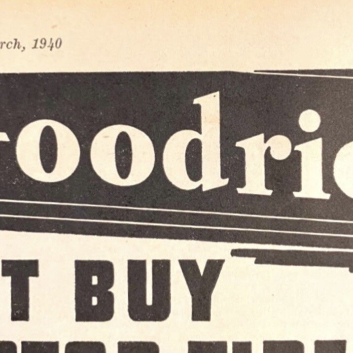 Original 1940 GOODRICH & GOODYEAR Tractor Tires Print Ads LOT. Large 13.5×10.5in