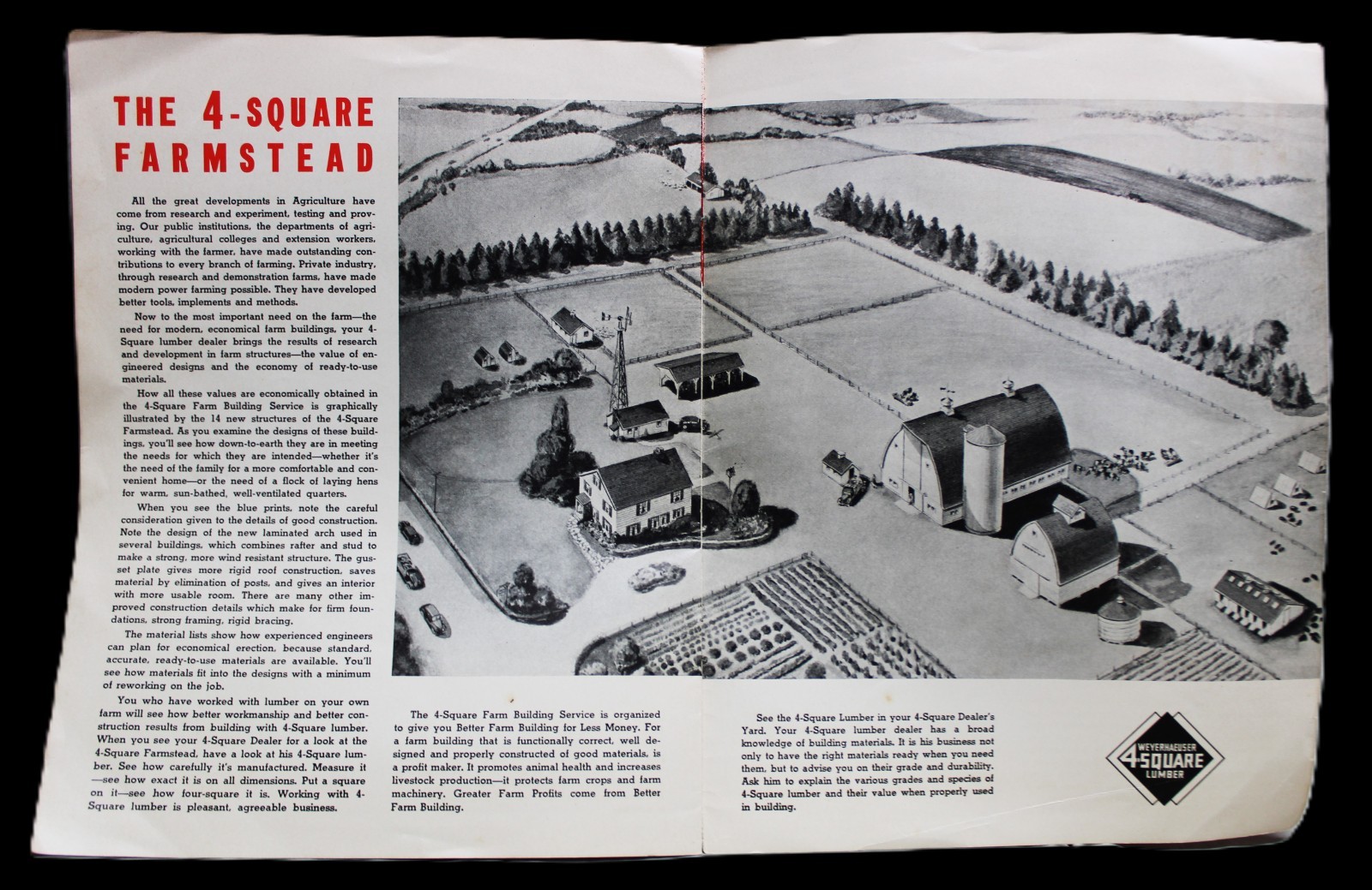 WEYERHHAEUSER LUMBER FARM BUILDINGS ADVERTISING SALES BROCHURE GUIDE 1930s