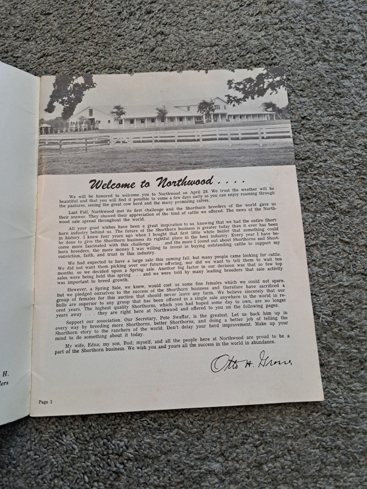 Northwood Spring Shorthorn Sale 1962 Cary Illinois Cattle
