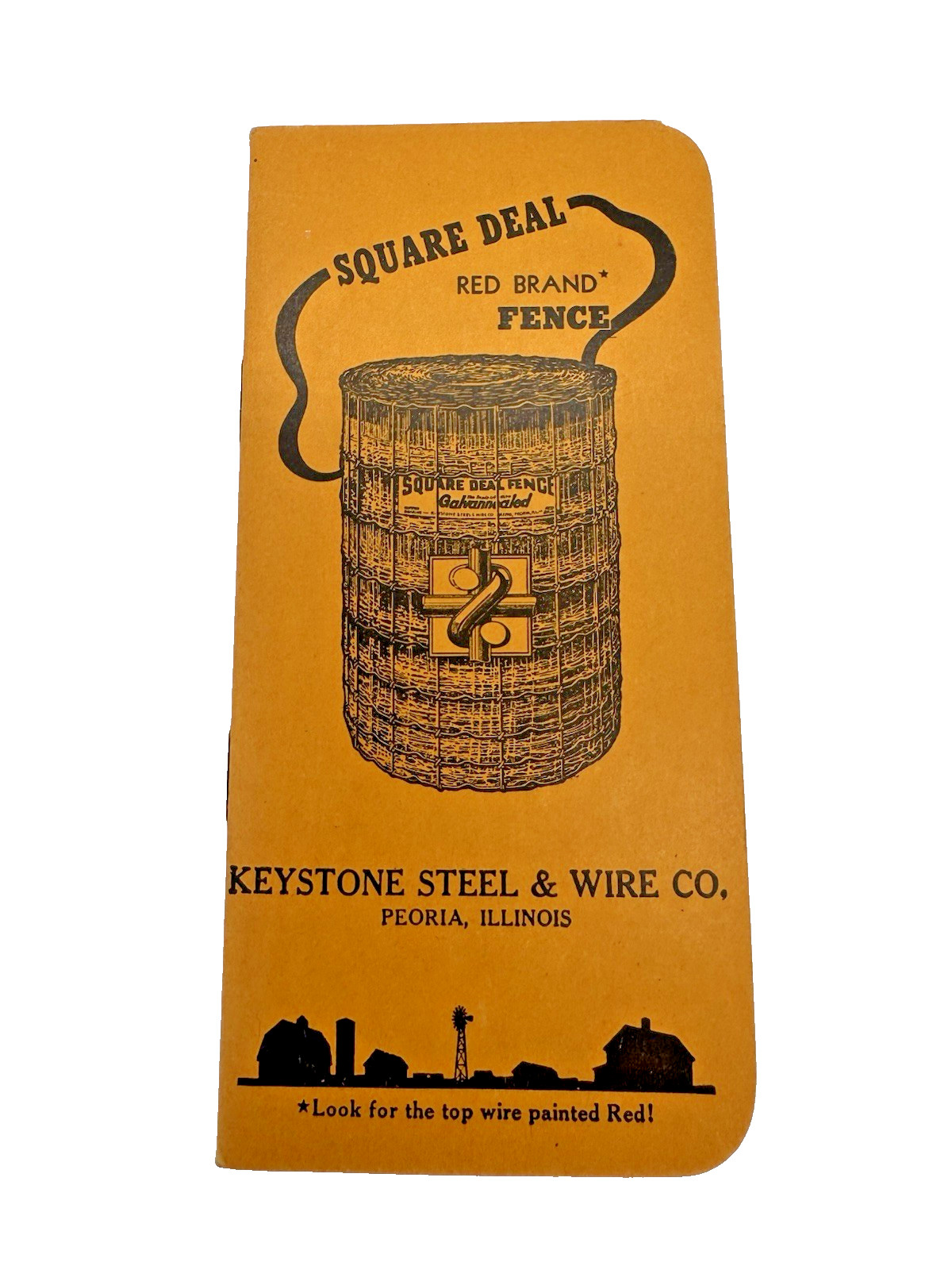 Vintage Red Brand Fence Keystone Steel Wire Notepad Lot 1930s Advertising