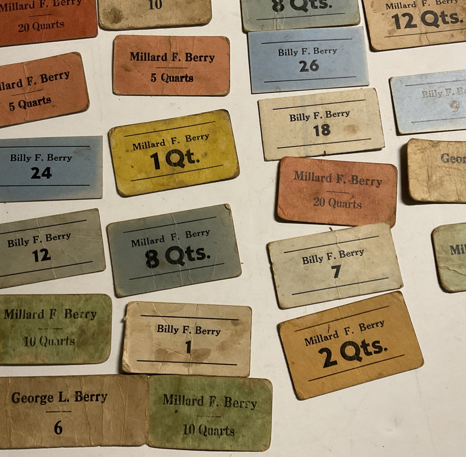 Vtg Strawberry Picker Ticket Lot Of 25 Eastern Shore Agriculture Farm Ephemera