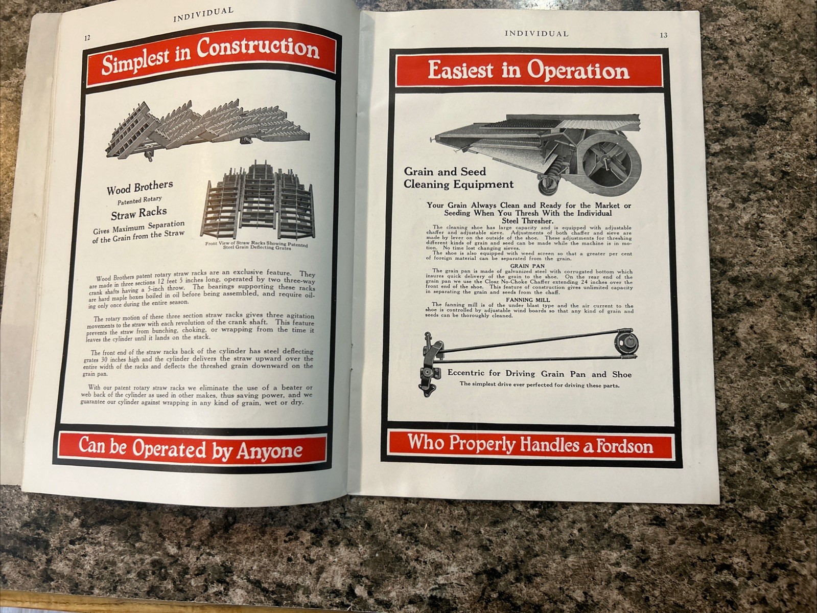 1925 Wood Brothers Thresher For Fordson Tractor Brochure Ag Equipment Ephemera