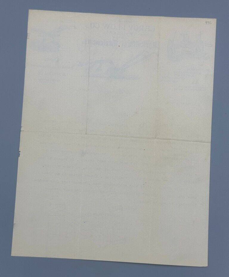 1899 LE ROY PLOW New York FARM Agricultural Implements Letter Antque ADVERTISING