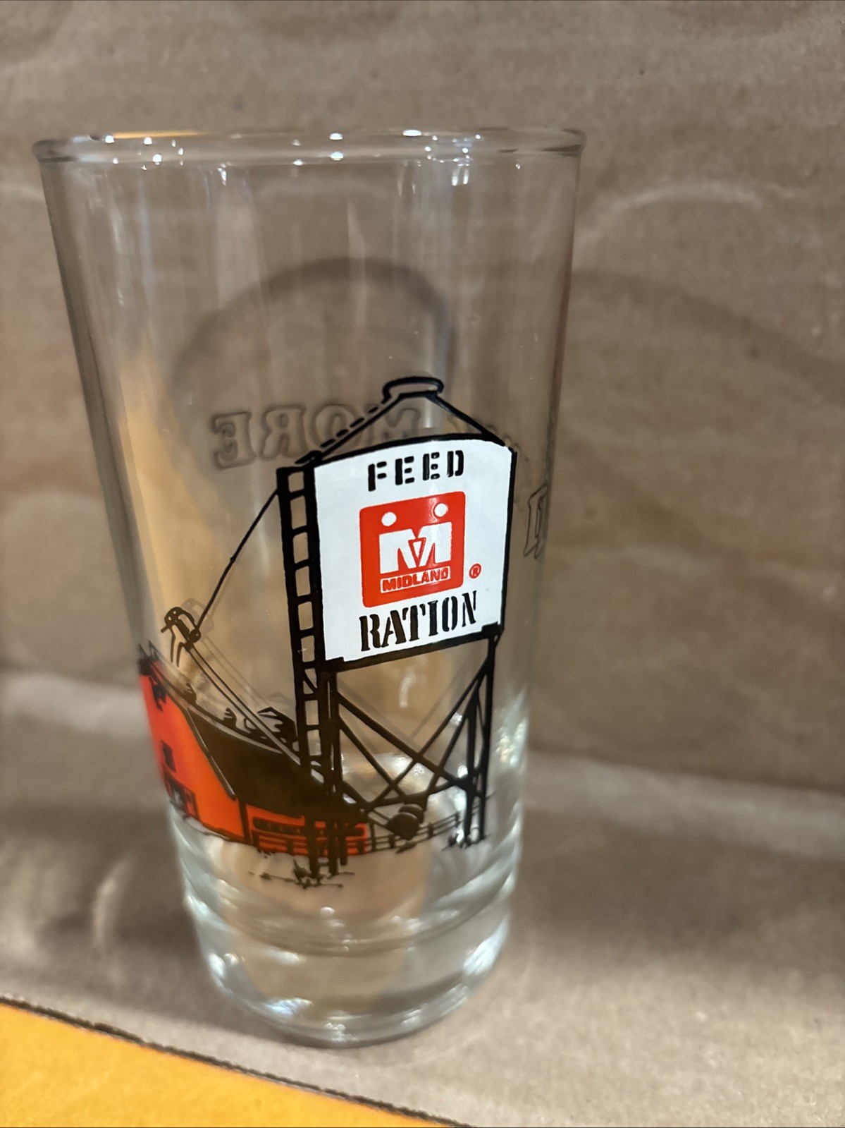 Vintage “Midland Coop” – “Drink More Milk” Advertising Drinking Glass Tumbler