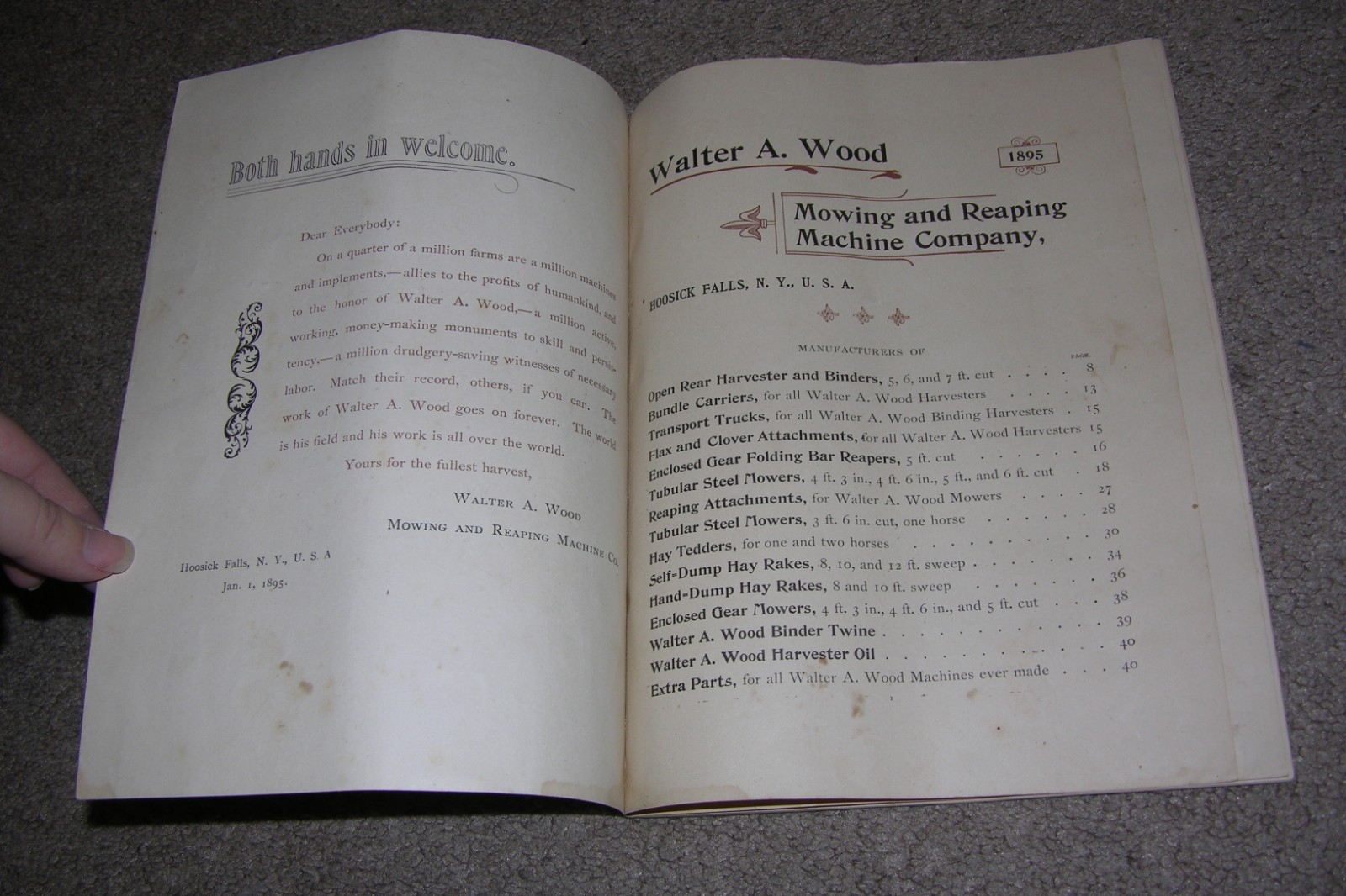 1895 Antique Walter A. Wood Mowing & Reaping Machine Farm Machinery Catalog