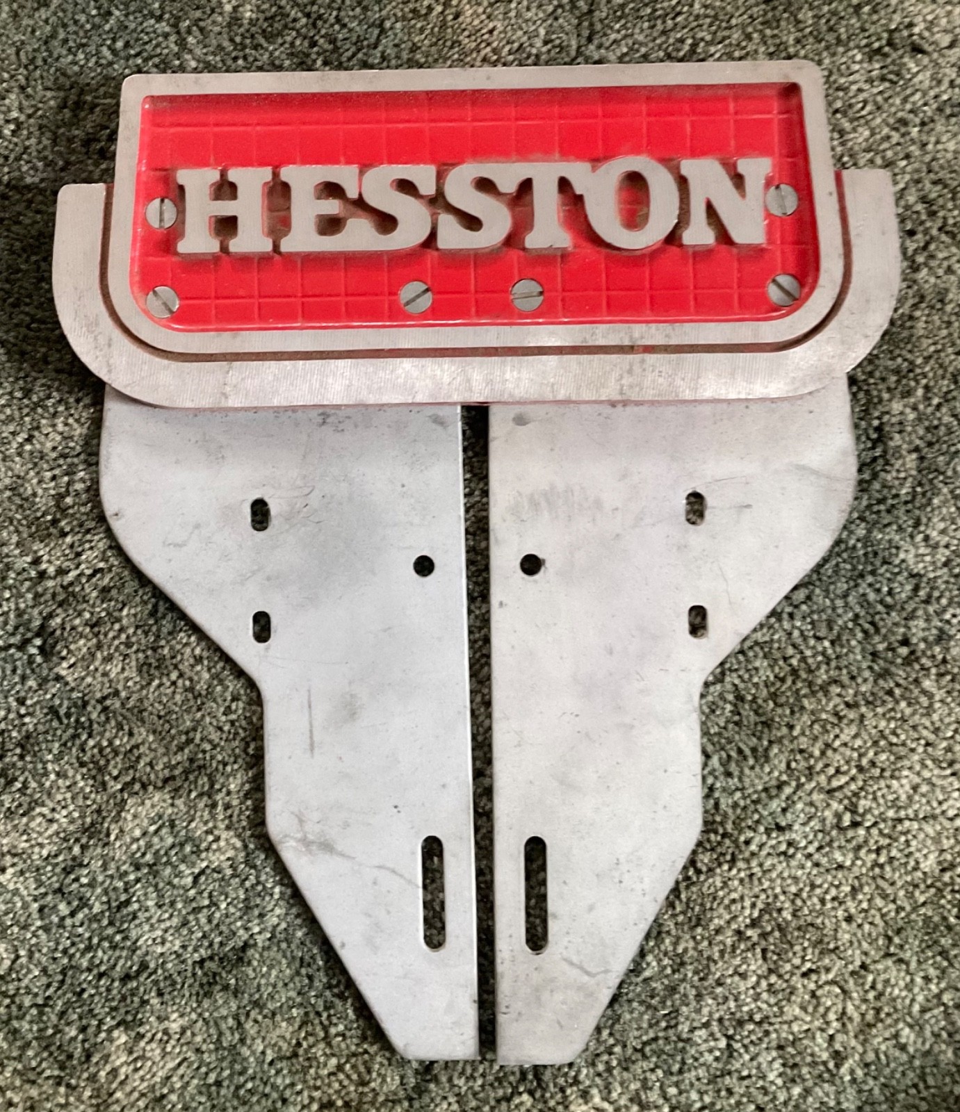 Hesston Cast Aluminum Implement Logo Farm Equipment Sign Boot Scraper NEW