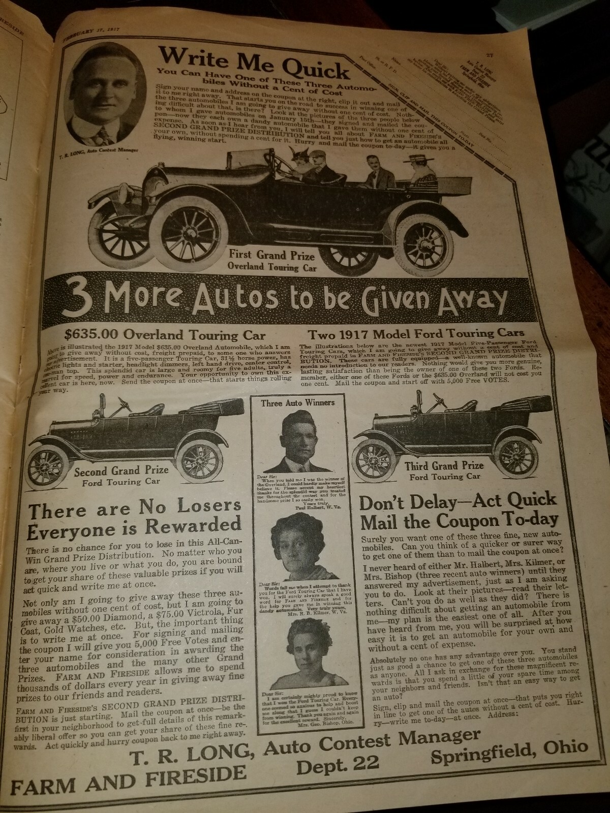 FARM and FIRESIDE The National Farm Paper 1917