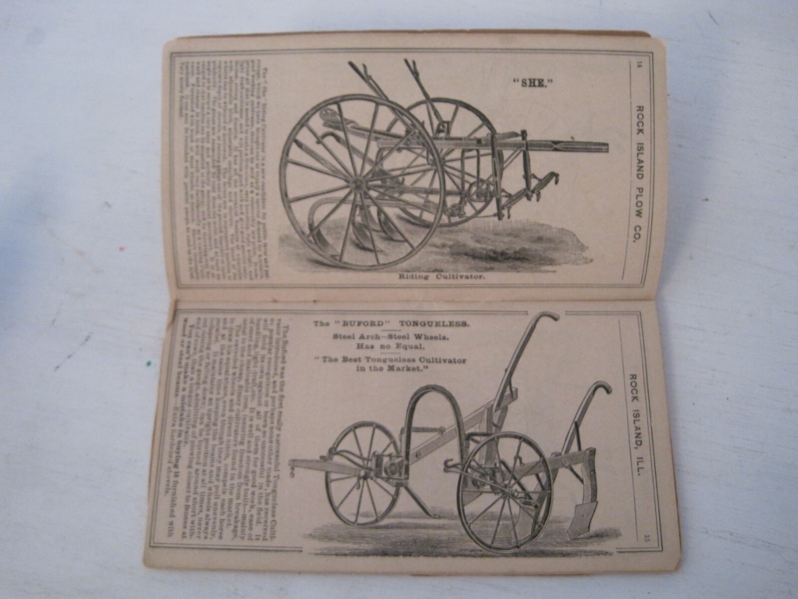 1889 Rock Island Plow Co Annual Farmers Pocket Companion Agricultural Implements