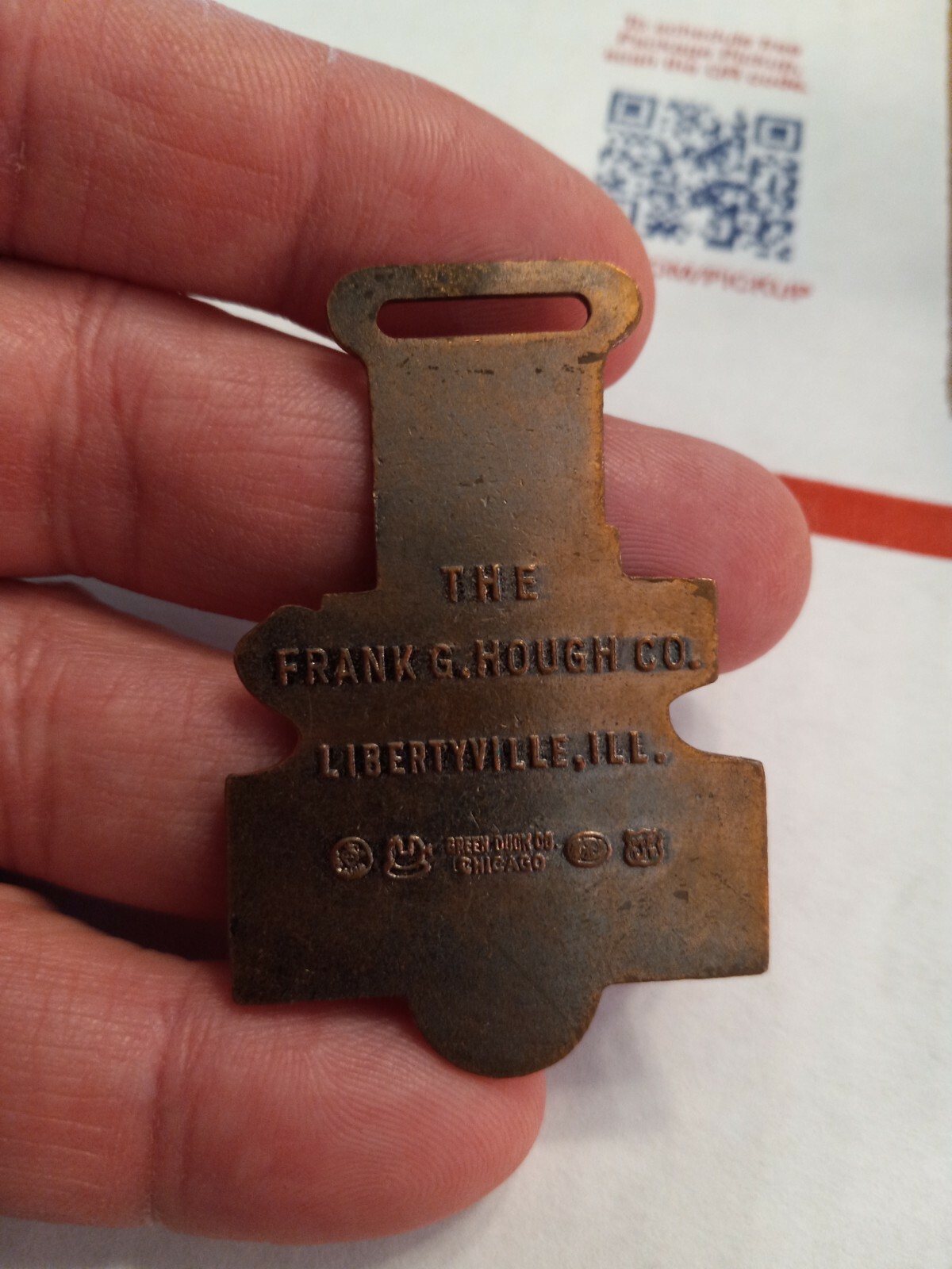 Payloader Design Award Key-Fob, Frank G Hough Co, Watch Fob, Key chain, Vintage