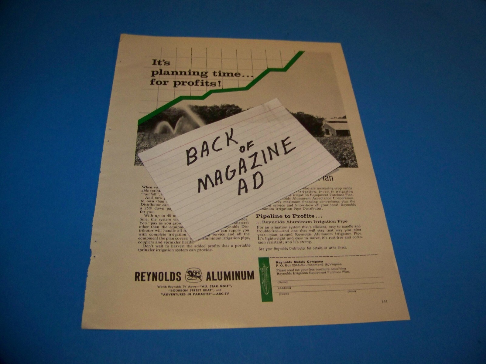 Jacobsen Javelin Mower Agricultural Print Ad from Magazine Vintage 1960