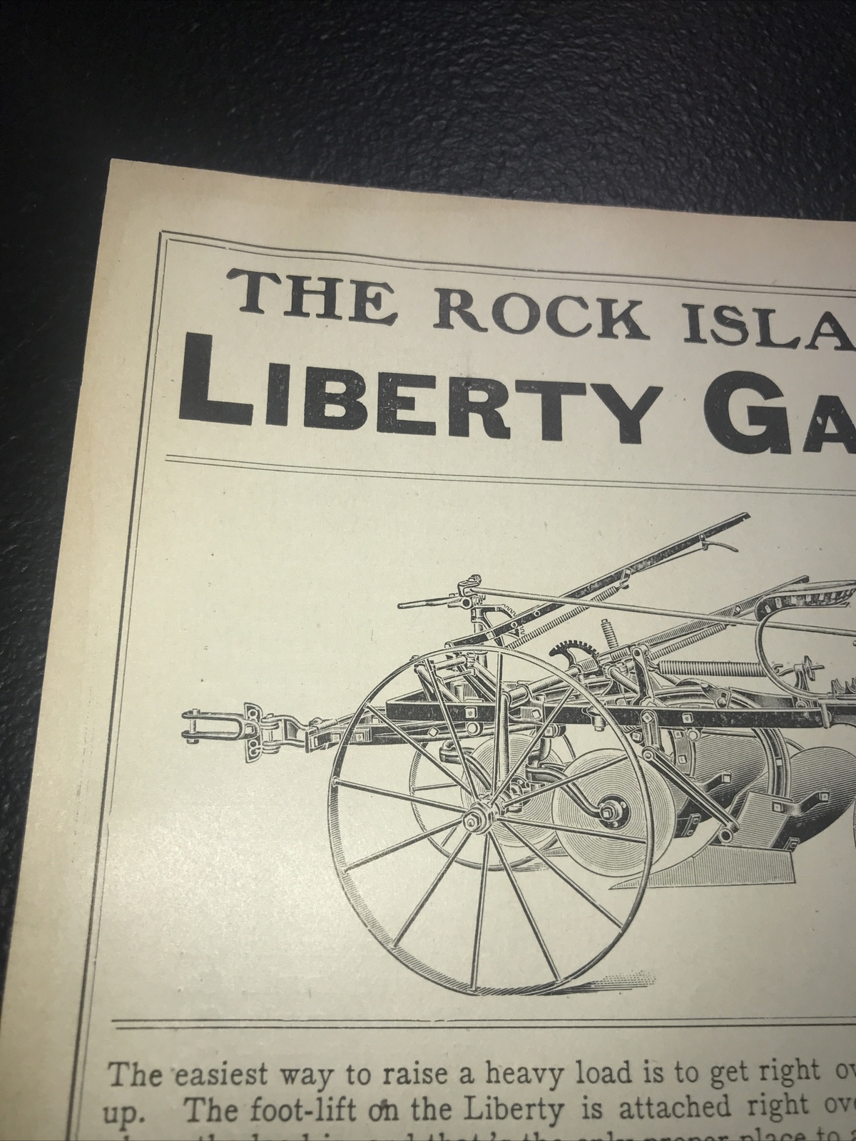 1908 Rock Island Liberty Gang Plow Farm Advertising – Minneapolis – Minnesota