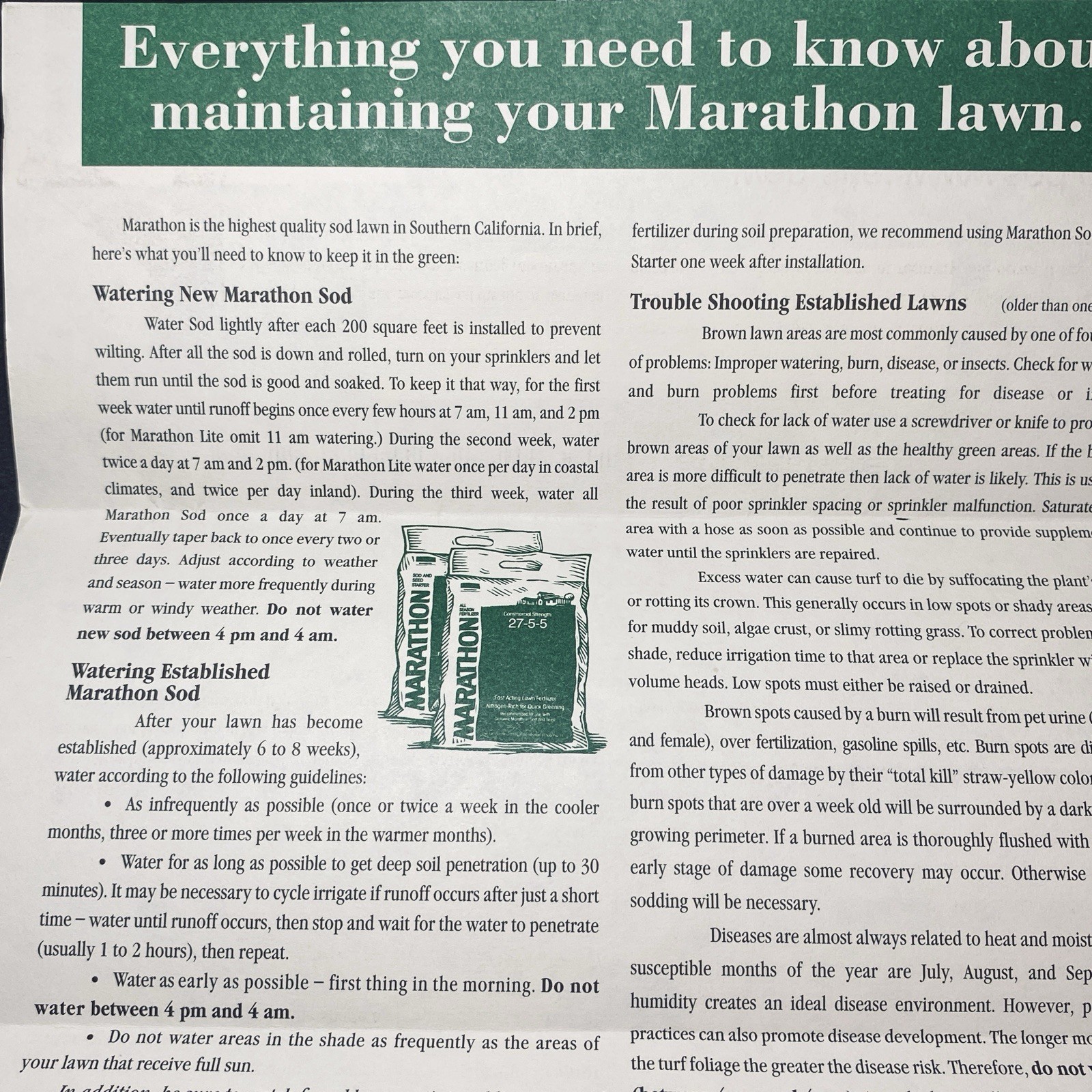 Ad Print Flyer 2011 Grass Yard Lawn Care Sod Farms Ephemera Collectors Paper