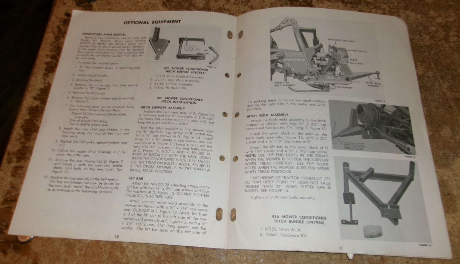 1976 451-456 new holland mower assembly instructions good used
