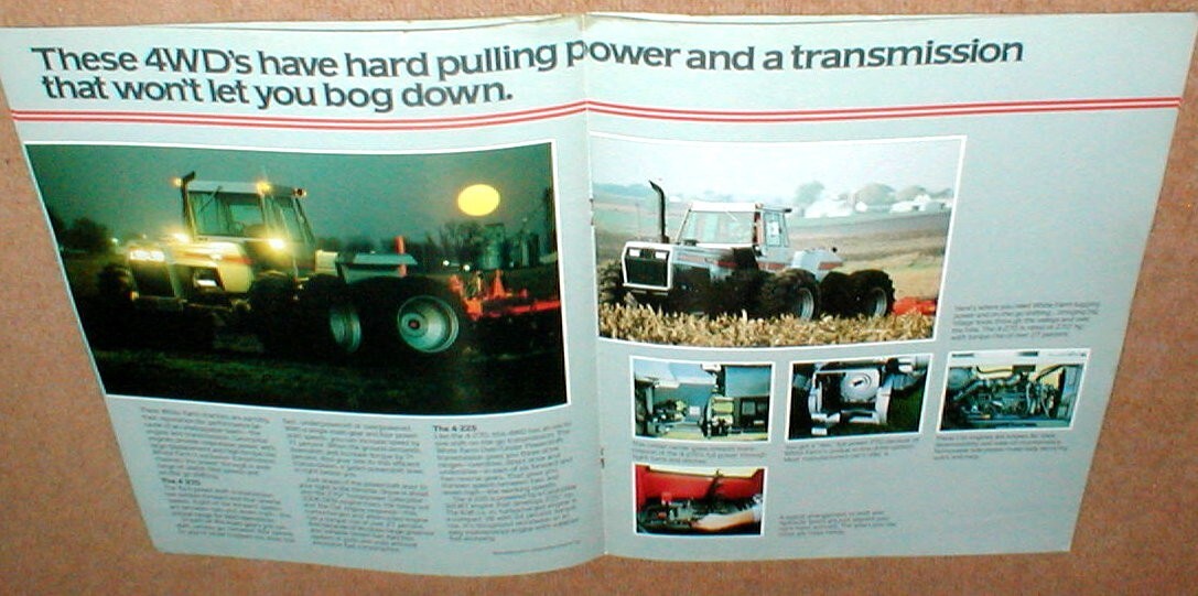 WHITE Field Boss 4-225 + 4-270 Tractors Full Color 8 Page Dealer Brochure