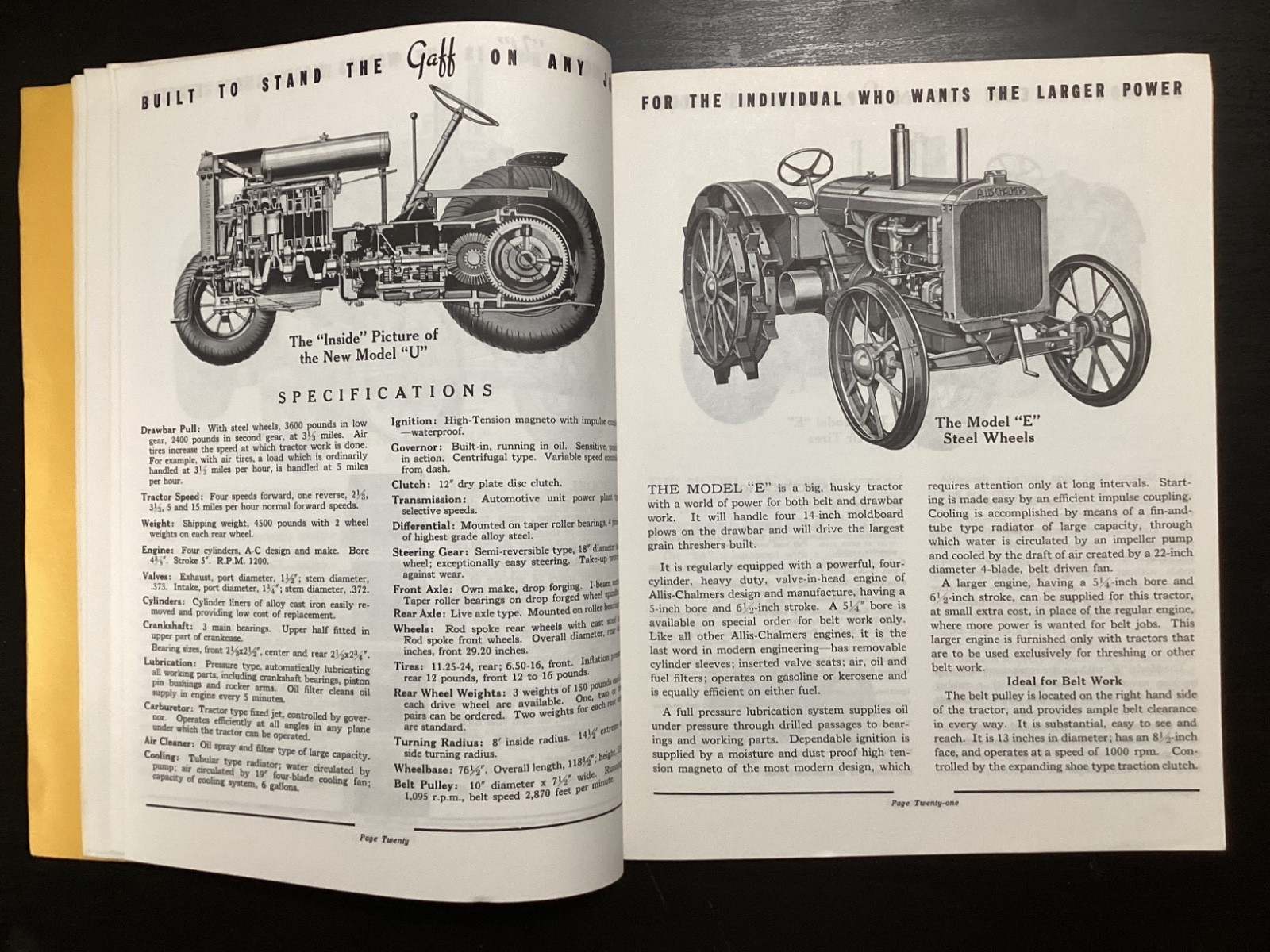 VINTAGE ALLIS CHALMERS #35 TRACTOR EQUIPMENT CATALOG BROCHURE