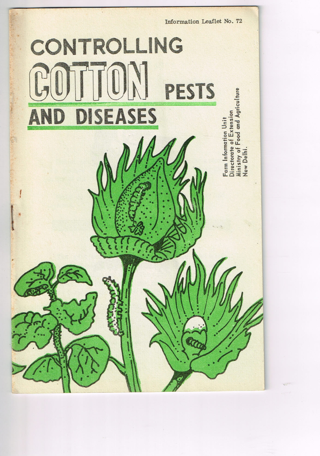 Vintage 1960s Farm Brochure India New Delhi Controlling Cotton Pests Diseases