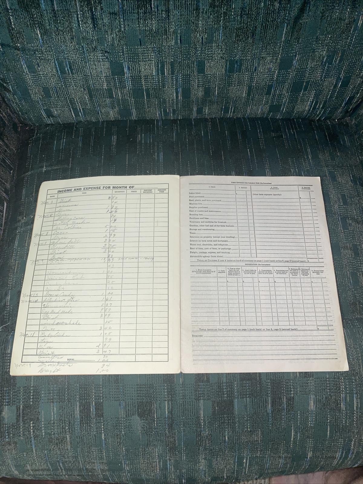 1949 Farm Record Income Tax Book Chippewa Falls Wisconsin First National Bank