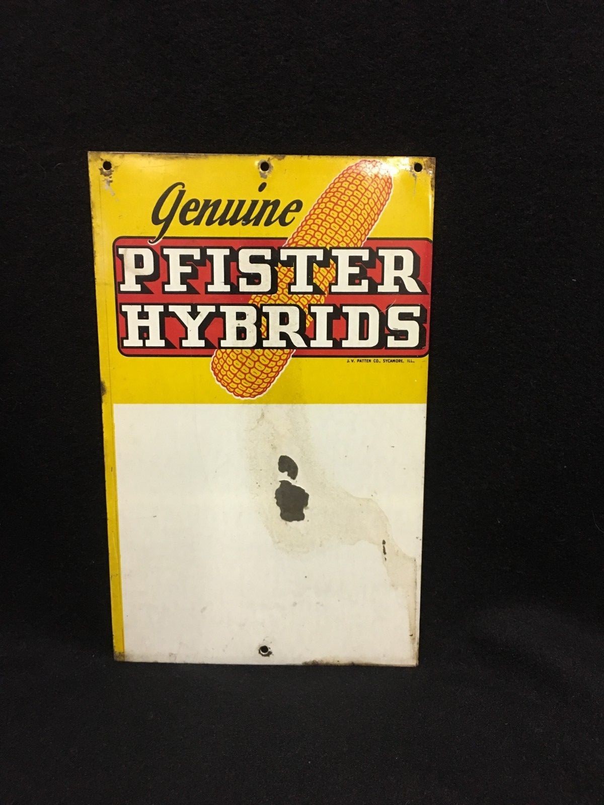 Vintage Pfister Hybrids Seed Corn Feed Sign Agriculture Advertising