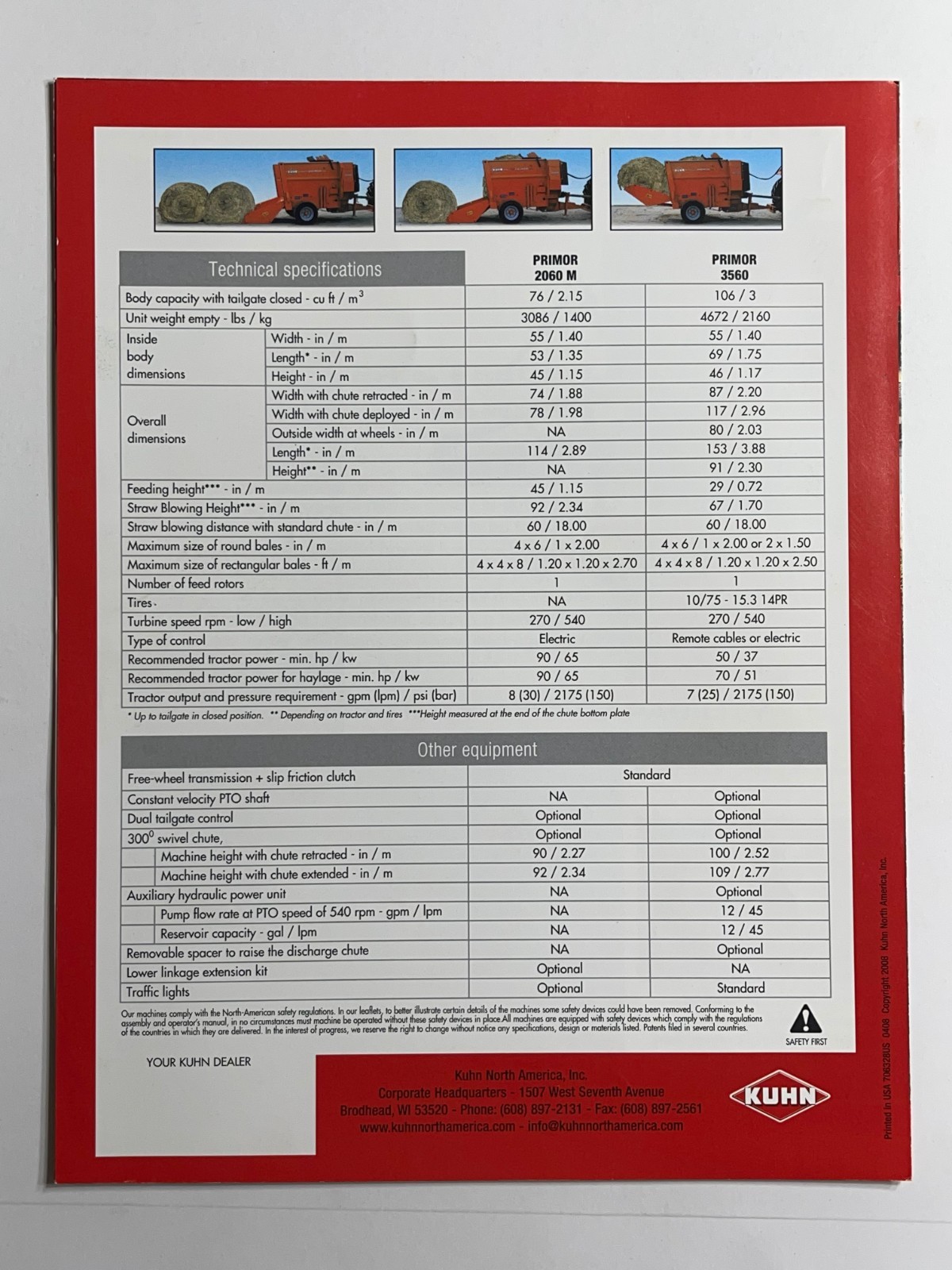 Kuhn Primor 2060 M and 3560 Bale Processors Sales Brochure *Showroom Booklet*