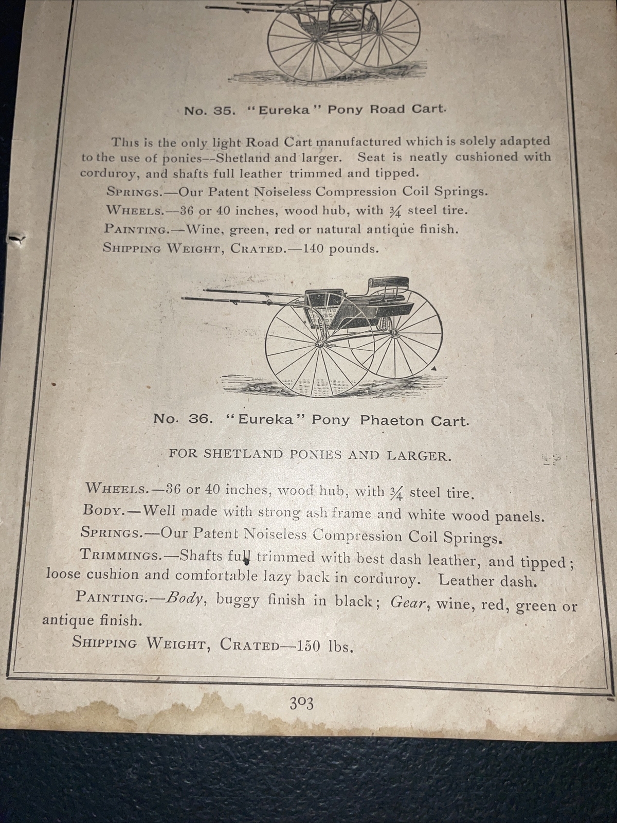 1891 Baldwin – Eureka Pony Road Cart – Farm Advertising – Rock Falls IL