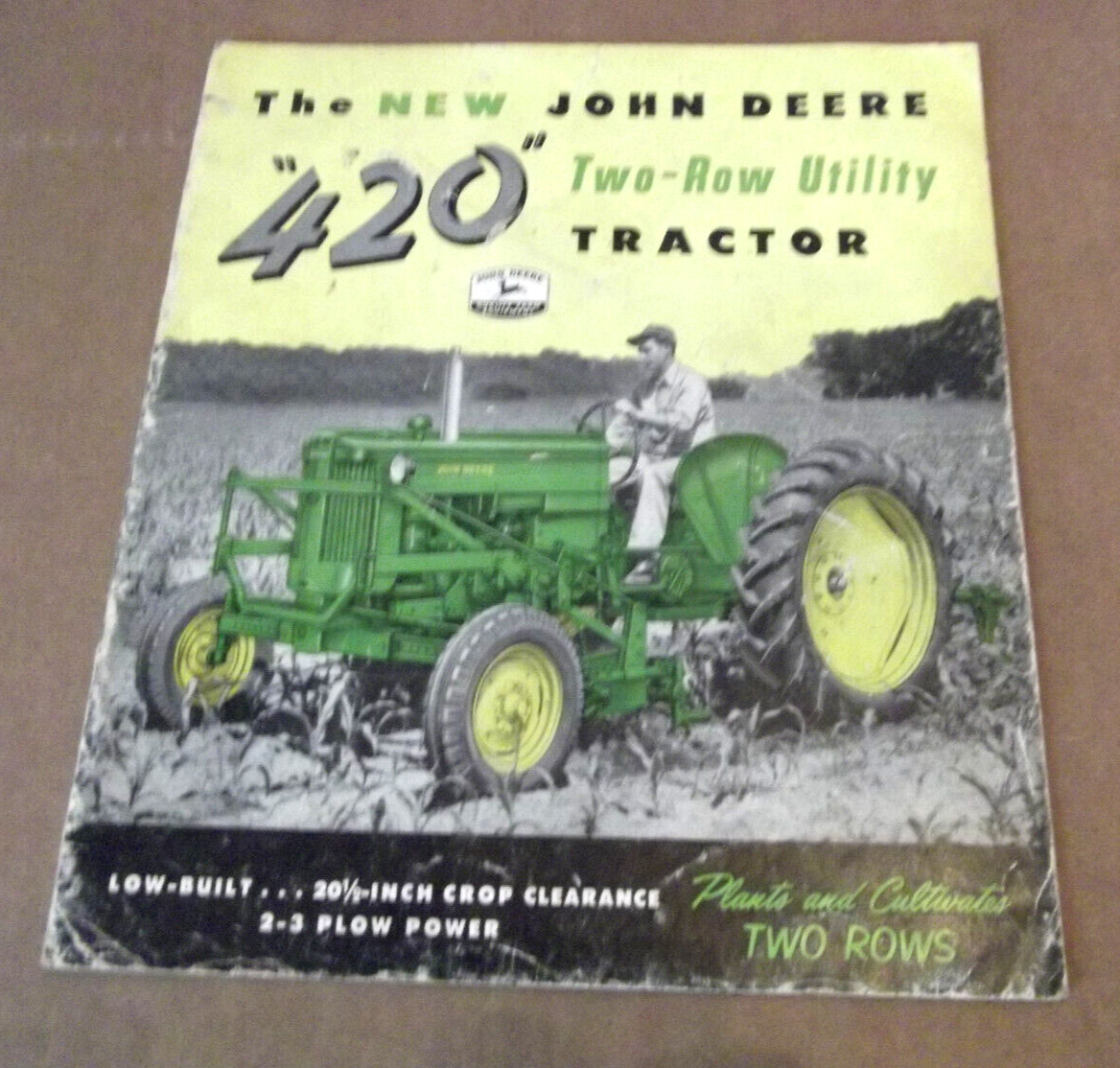 1955 John Deer 420 Two Row Crop Utility Tractors Factory Sales Brochure