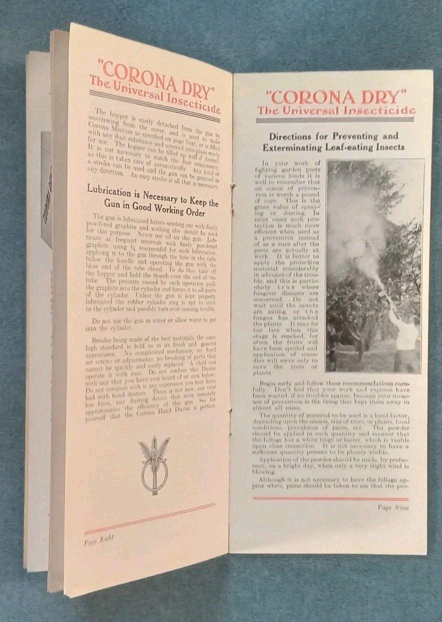 Garden Pests Control Corona Chemical Co. Sprayer Chemical Catalog 1917