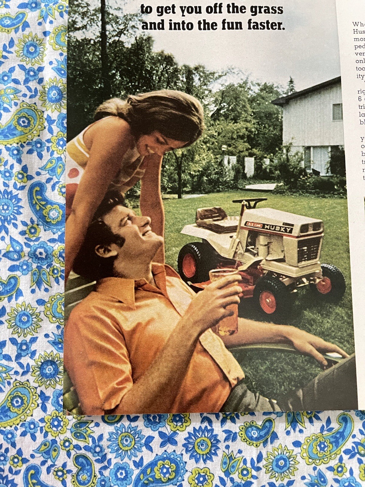 Vintage 1972 Bolens Husky Pups Lawn Garden Tractor Print Ad