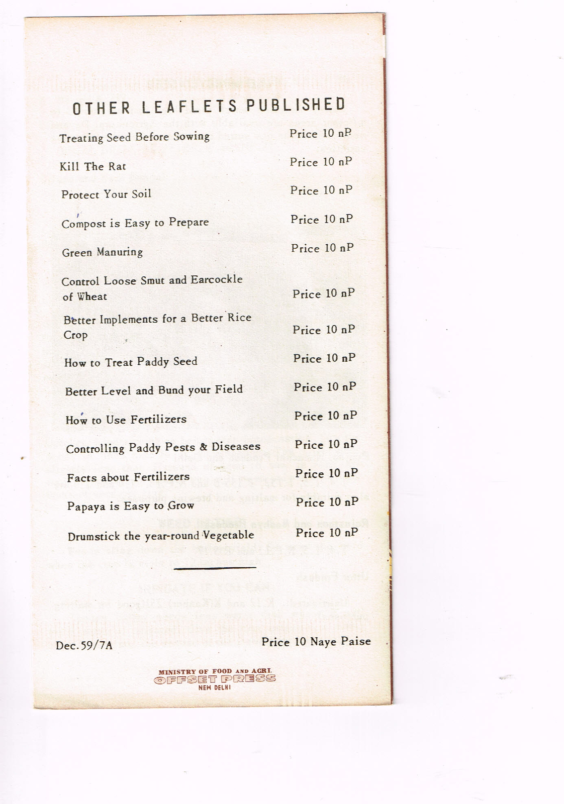 Vintage Farm Brochure New Delhi India Raise A Better Barley Crop