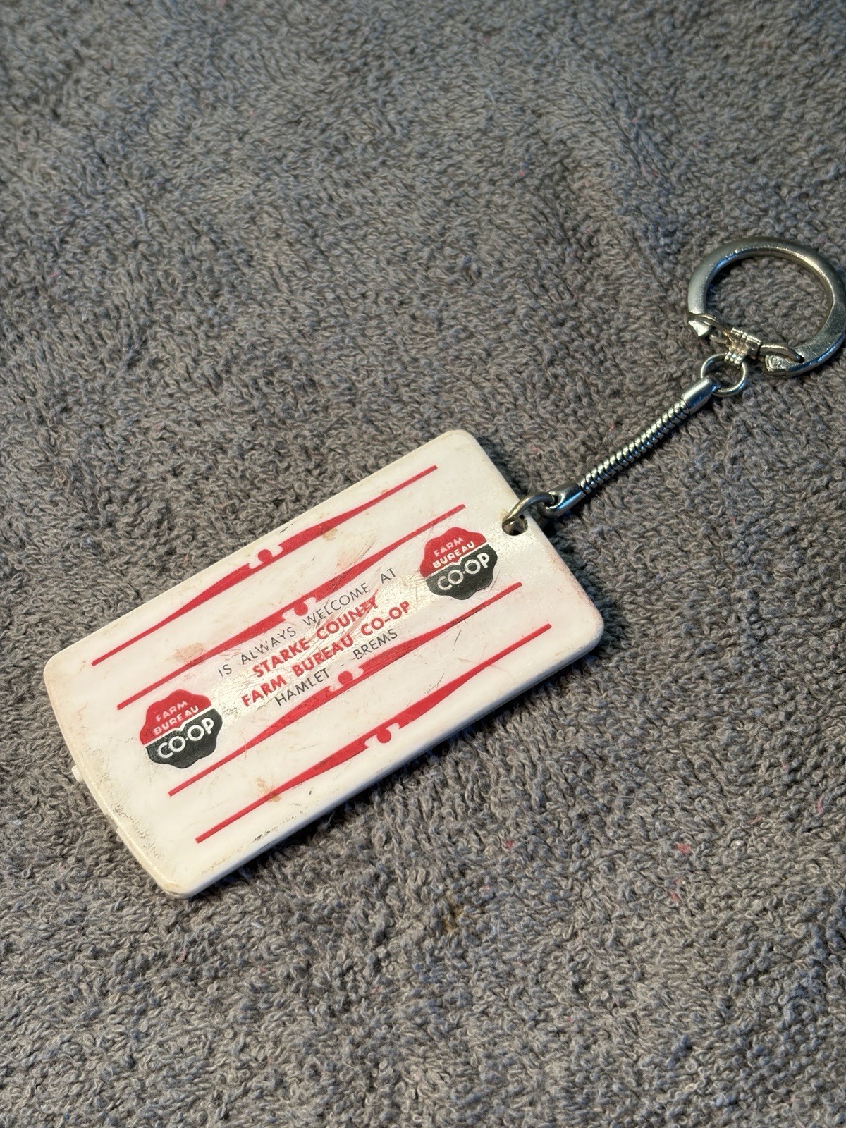 Vintage Keychain/Toothpick FARM BUREAU COOP Starke County Brems Hamlet Indiana