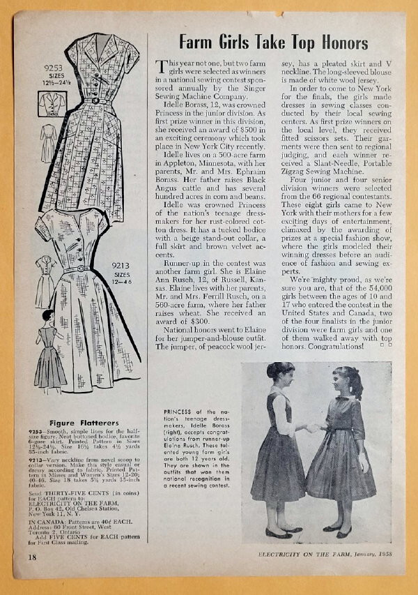 Original 1958 Farm Youth Article Features Idele Borass, of Appleton Minnesota