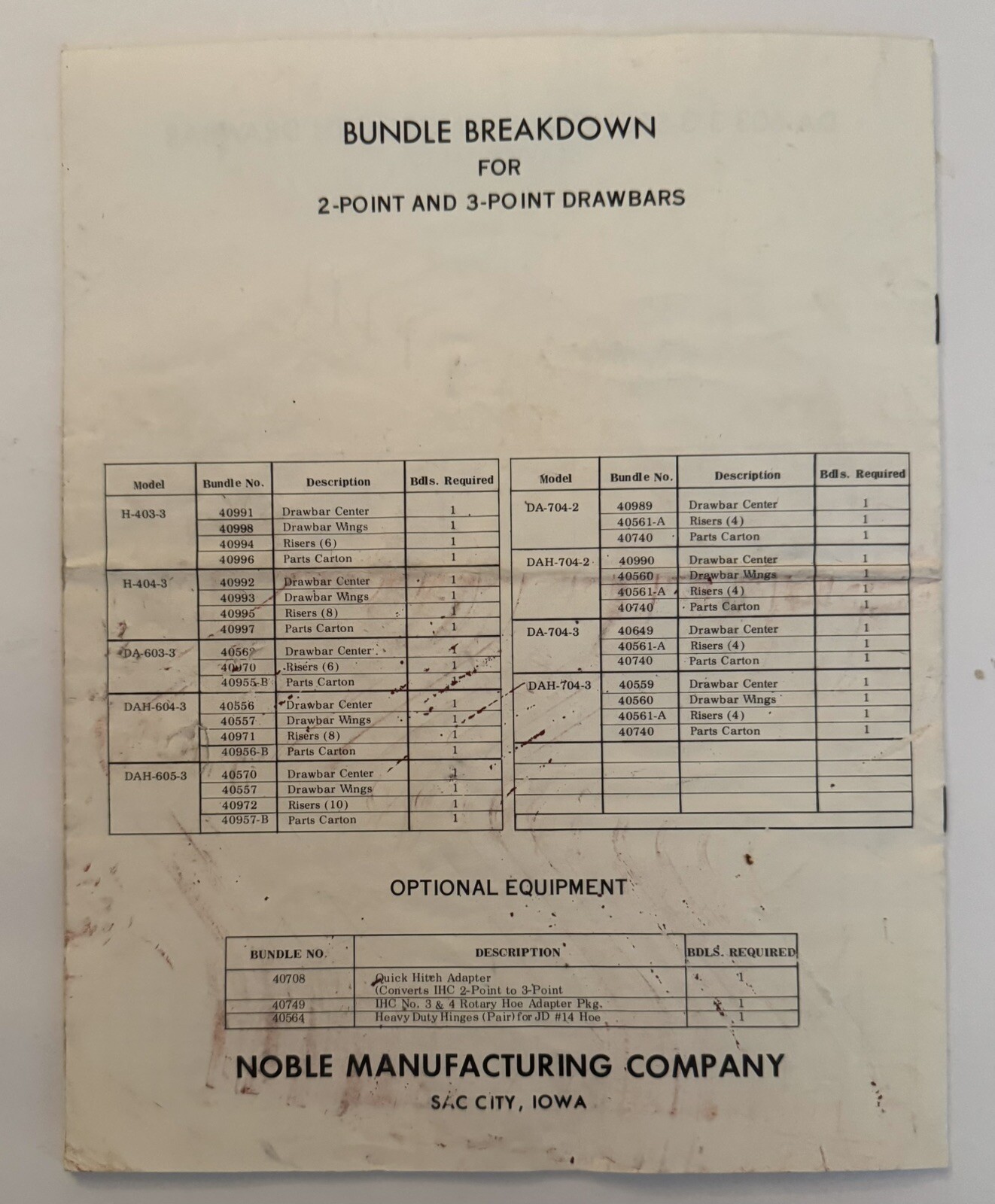 Vintage 1960&rsquo;s Noble Manufacturing Co. Farm Agriculture Equipment Catalog