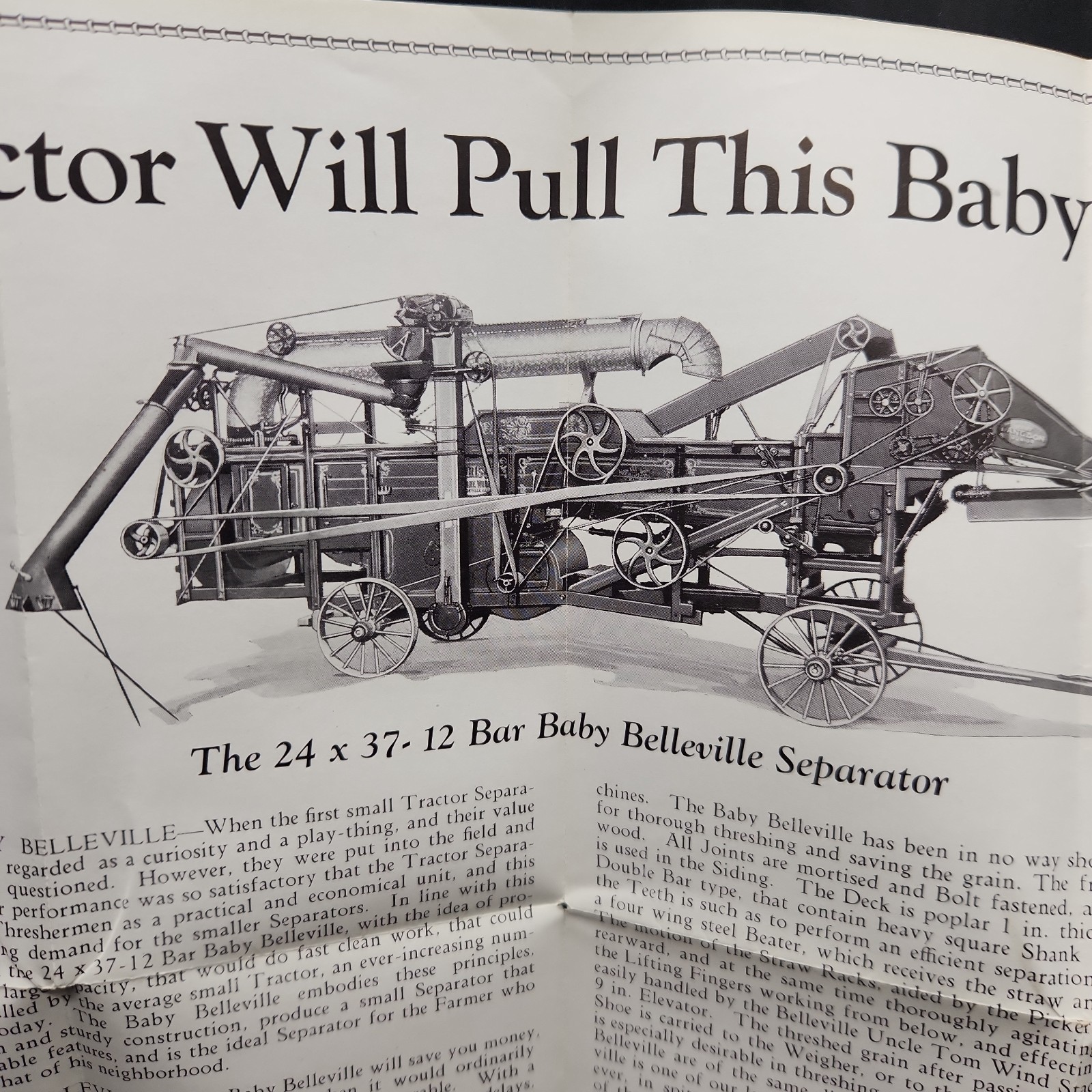 Baby BELLEVILLE THRESHING Brochure – HARRISON MACHINE WORKS – Farm Advertising