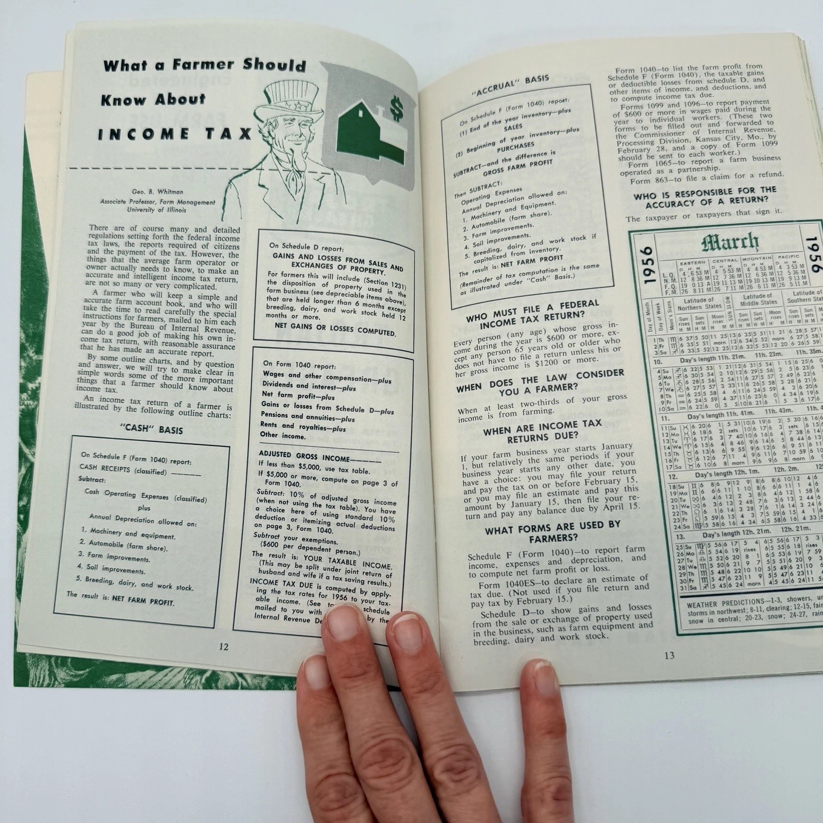 Vtg 1956 Farm Book & Almanac – Cities Service – 50s Tractor Gas Oil Agriculture