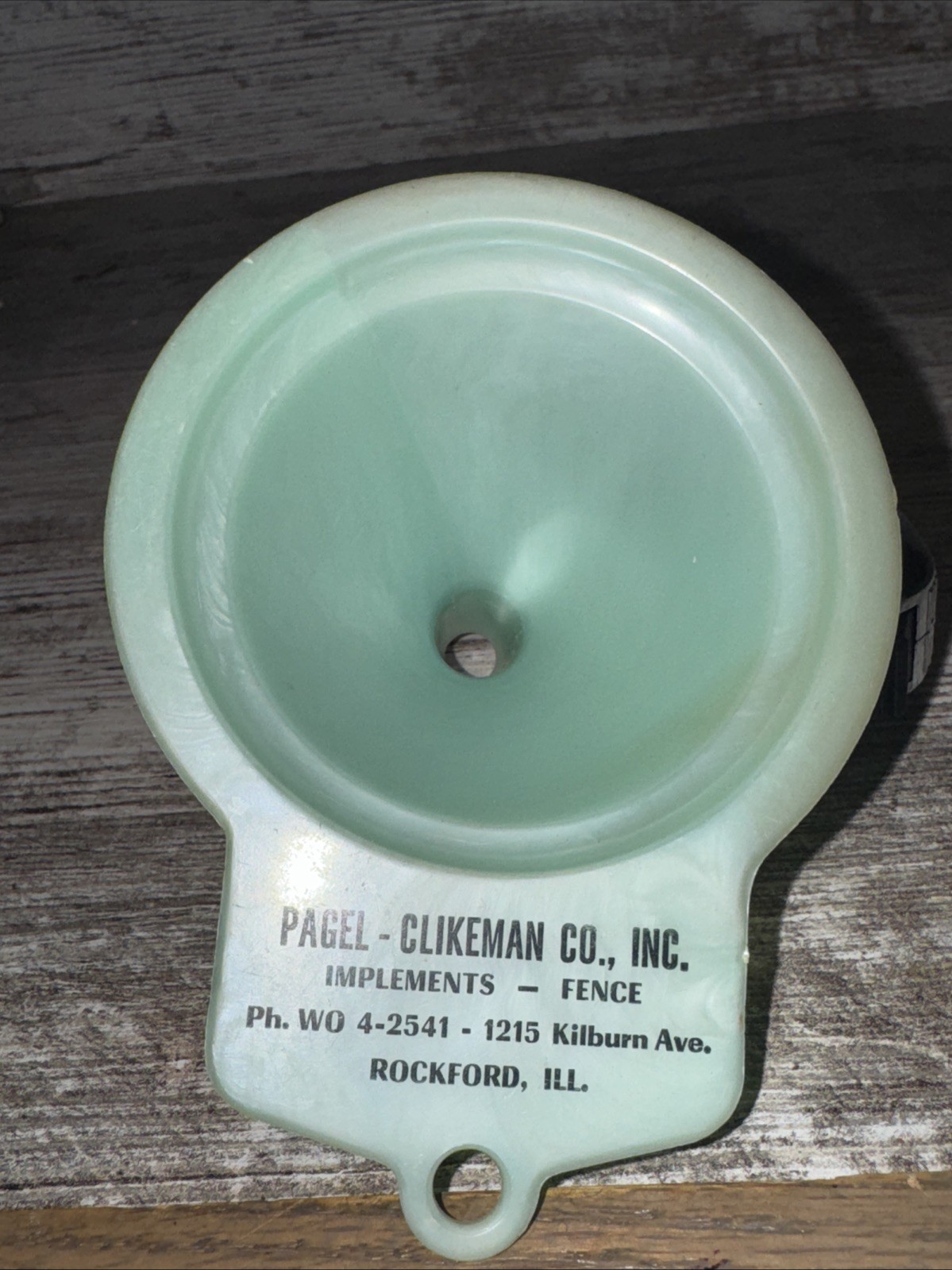 Vintage Pagel Clikeman Co Implements Kitchen Funnel Rockford ILL Plastic