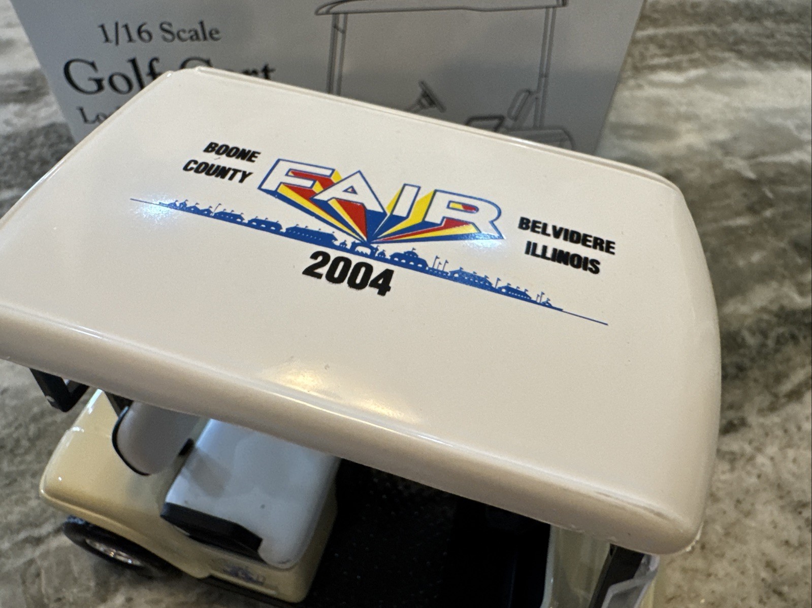 1/16 2004 speccast boone county fair belvidere,il. golf cart bank in the box new
