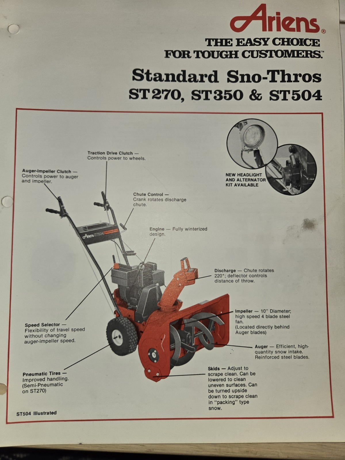 8 VINTAGE ARIENS DEALERSHIP ADVERTISING BROCHURES TRACTORS SNO-THROS