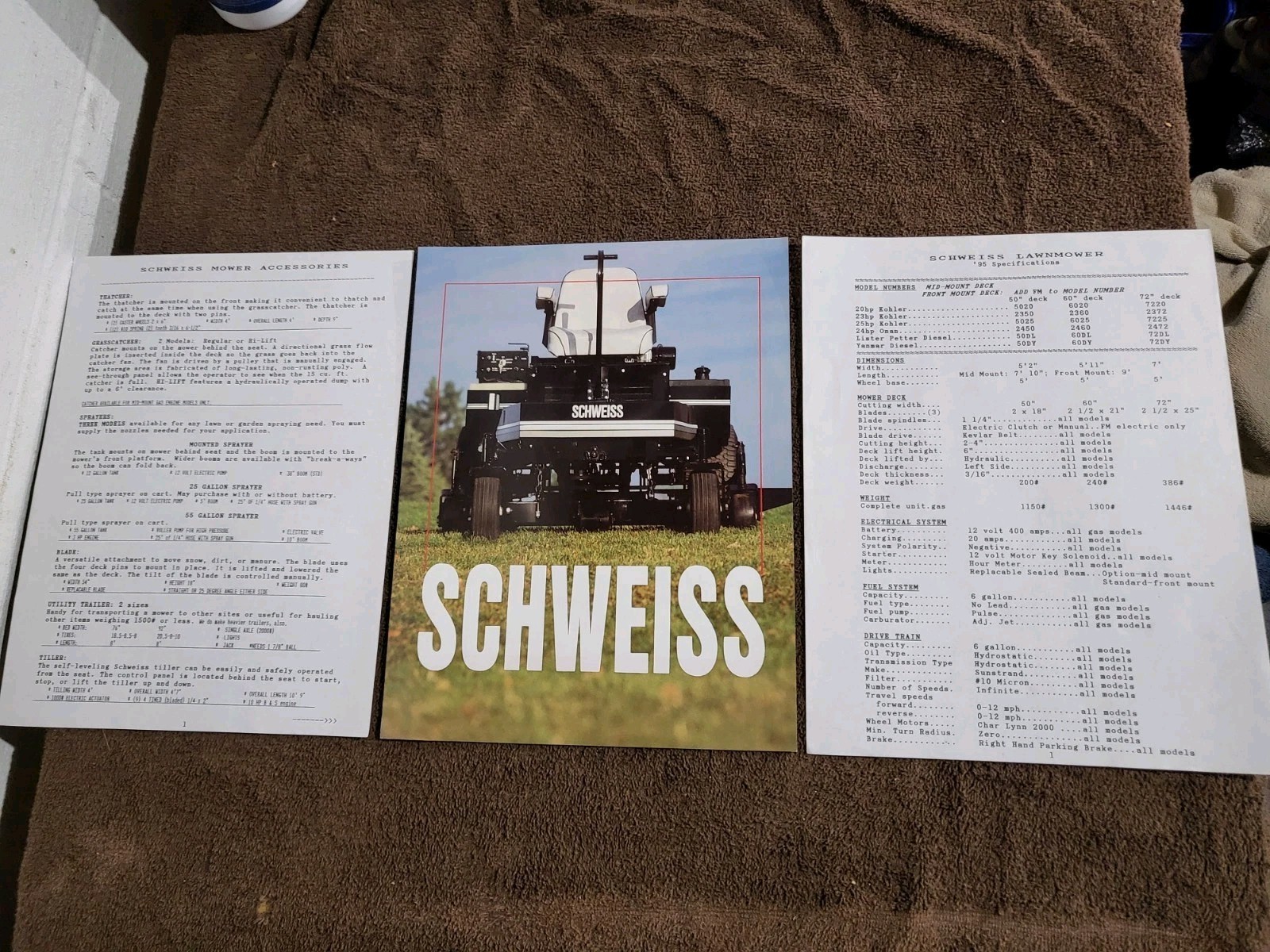 Vintage 1995 SCHWEISS SALES BROCHURE Magnum Zero Turn Lawn Mower 2350 thru 7225