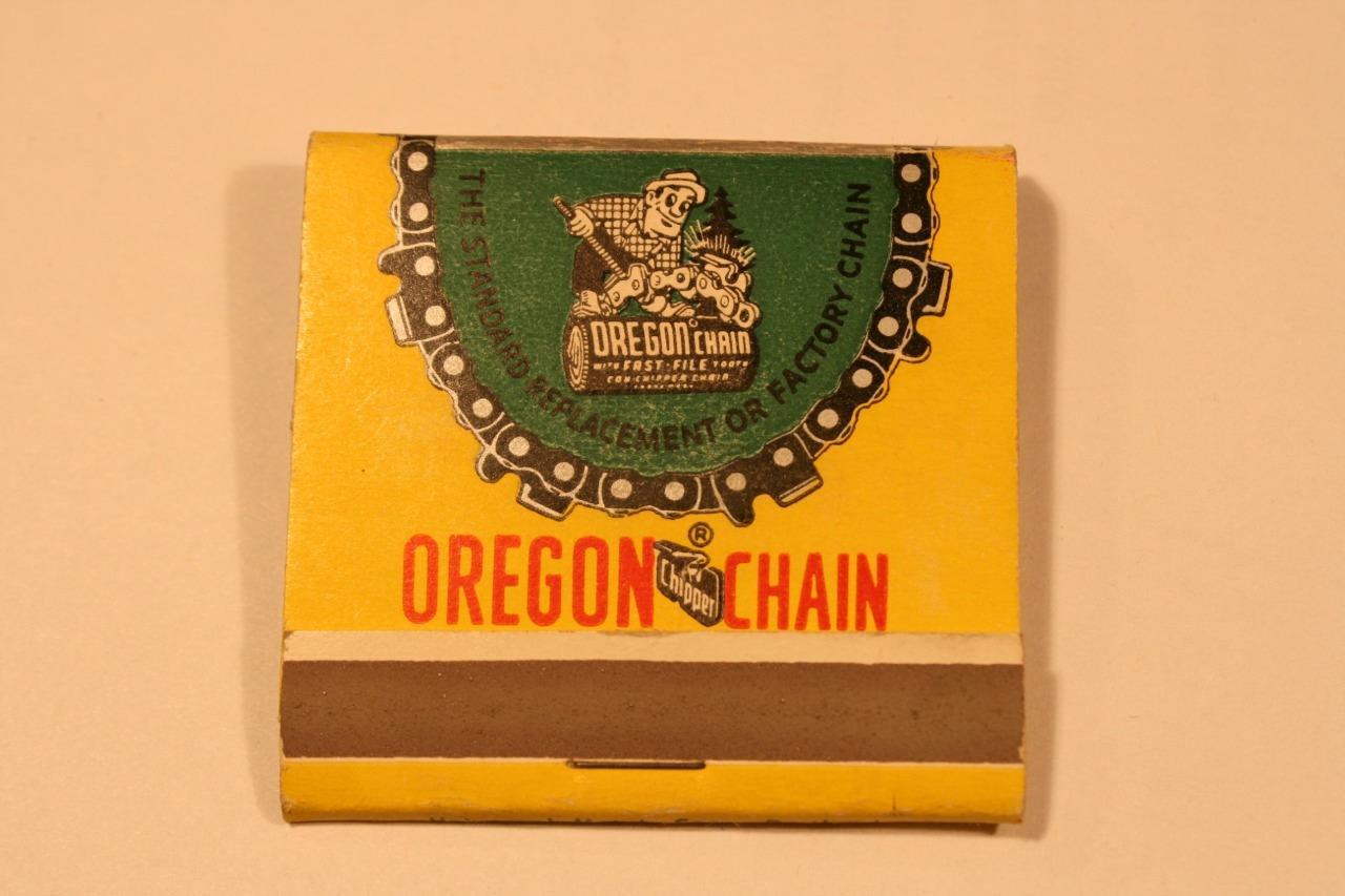 KALISPELL, MONTANA ~ WOODLAND HEIGHTS CHAINSAWS Matchbook advertising OREGON