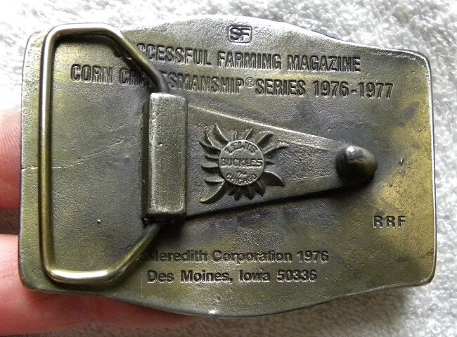 1976 Successful Farming, Ear Corn, Meredith Co., Des Moines,Iowa IA BELT BUCKLE