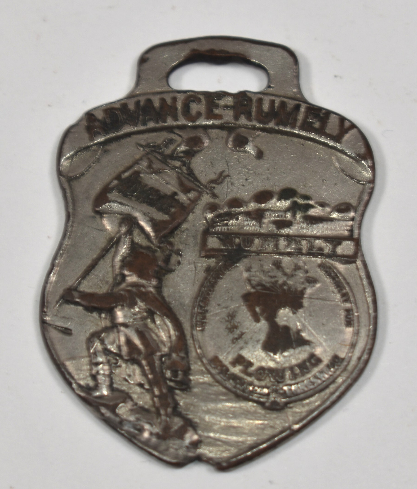 Vintage Advance Rumely Oil Pull Tractor Farm Tractor Advertising Watch Fob