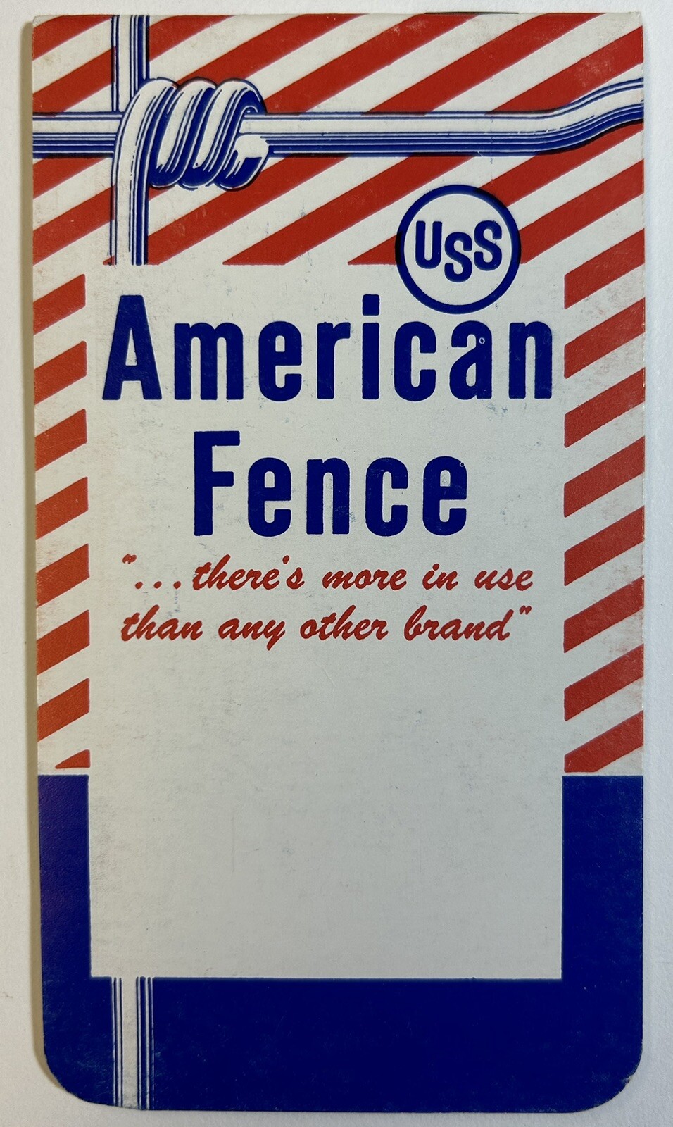 American Fence USS Notebook, Retro American Ephemera
